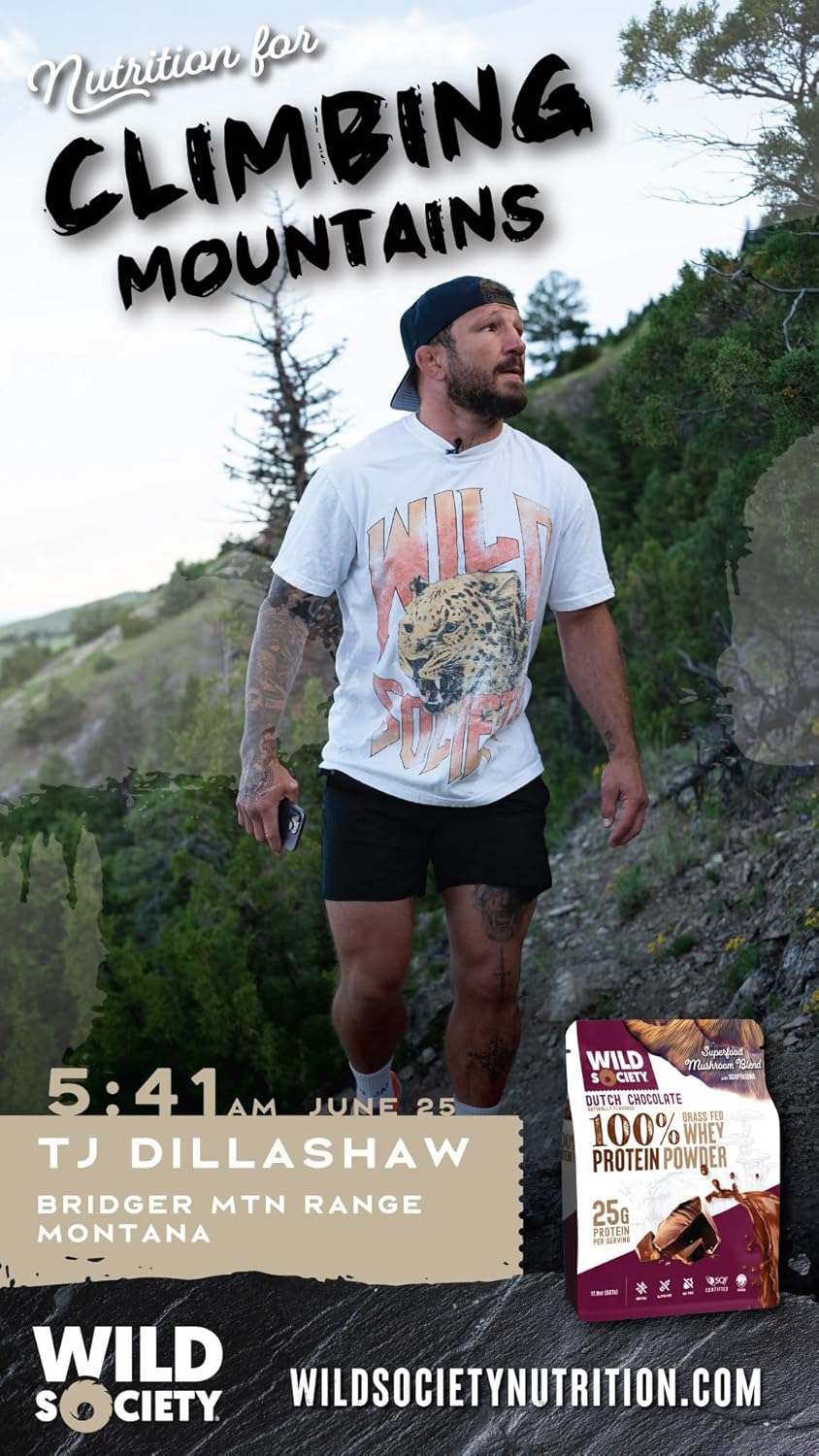 Premium Grass Fed Whey Protein Powder with Superfood Mushrooms & Adaptogens - 25g Protein, Clean & Sugar-Free - Dutch Chocolate - 17.9 oz