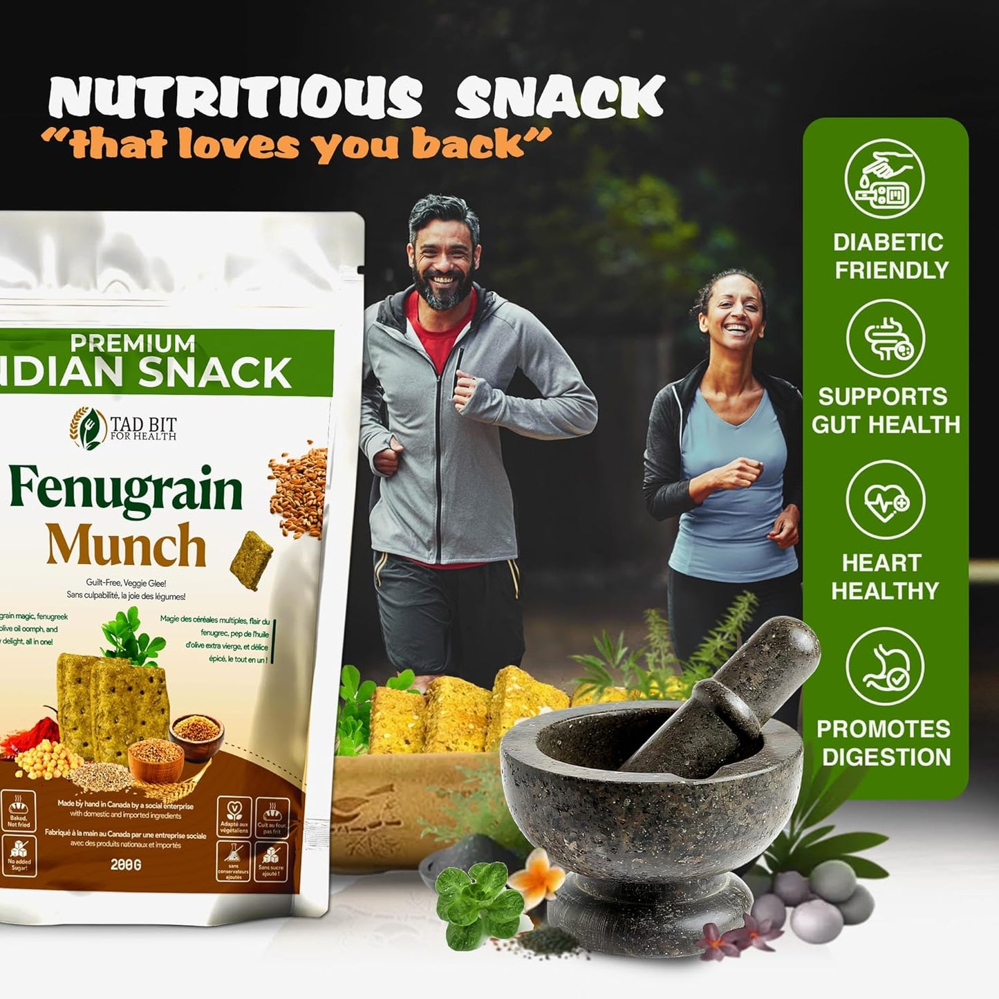 Premium Handmade Indian Fenugrain Munch Crackers - Salty Vegan Snacks, Dairy-Free, Low Calorie (3 Pack, 600g)
