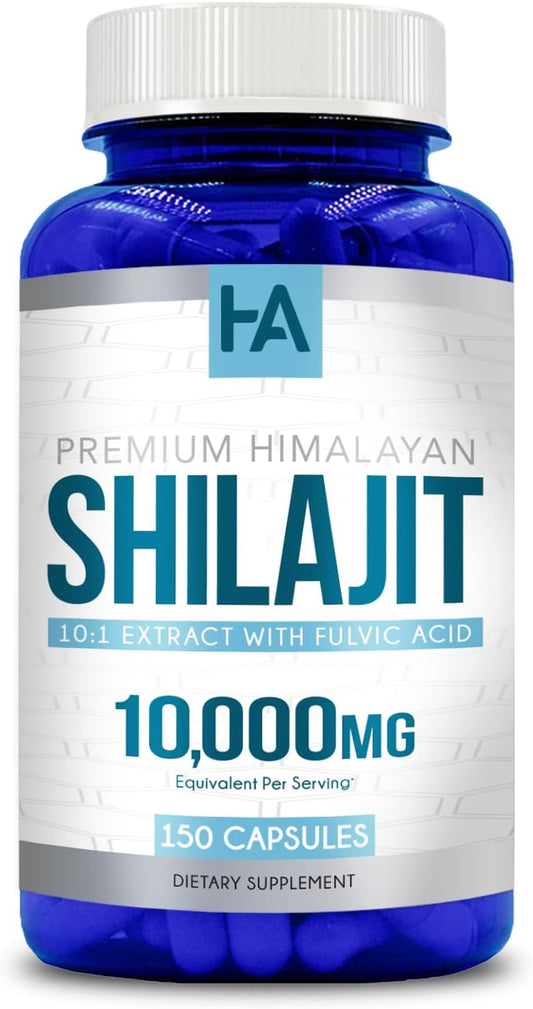 Premium Healing Awakening Shilajit Capsules - 10,000mg (150 Count) - Non-GMO & Gluten Free