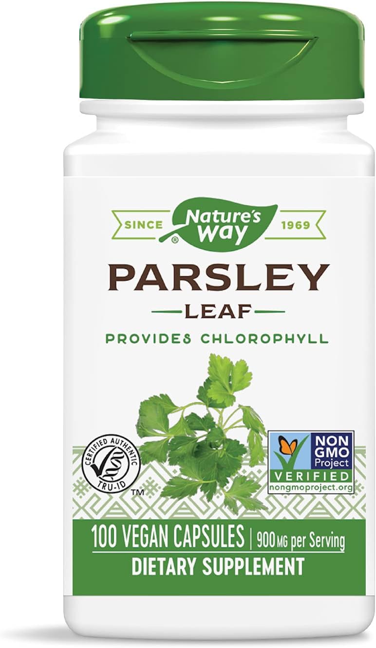Premium Herbal Parsley Leaf Capsules - Rich in Chlorophyll, 100% Vegan Formula by Nature's Way