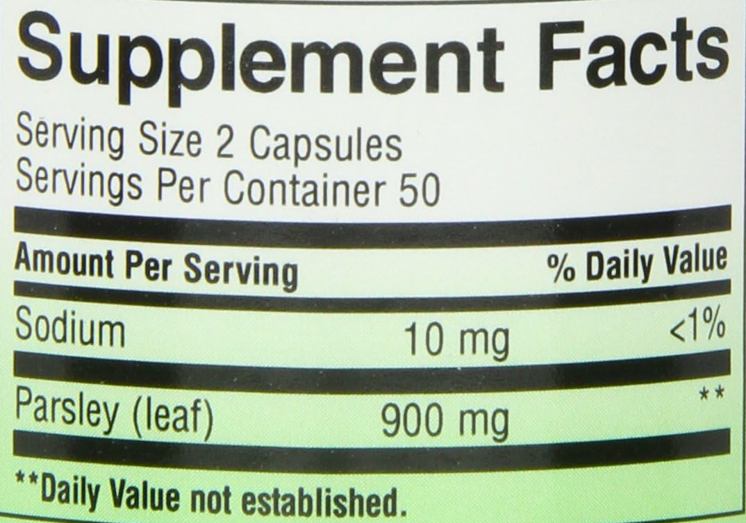 Premium Herbal Parsley Leaf Capsules - Rich in Chlorophyll, 100% Vegan Formula by Nature's Way