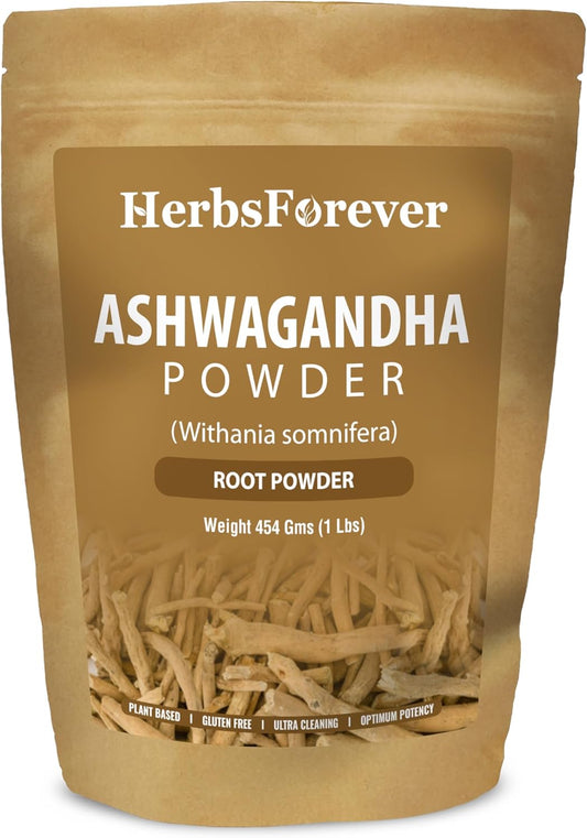 Premium Herbsforever Ashwagandha Powder 454g - Indian Ginseng & Winter Cherry for Energy & Wellness - Non-GMO, Vegan, Gluten-Free