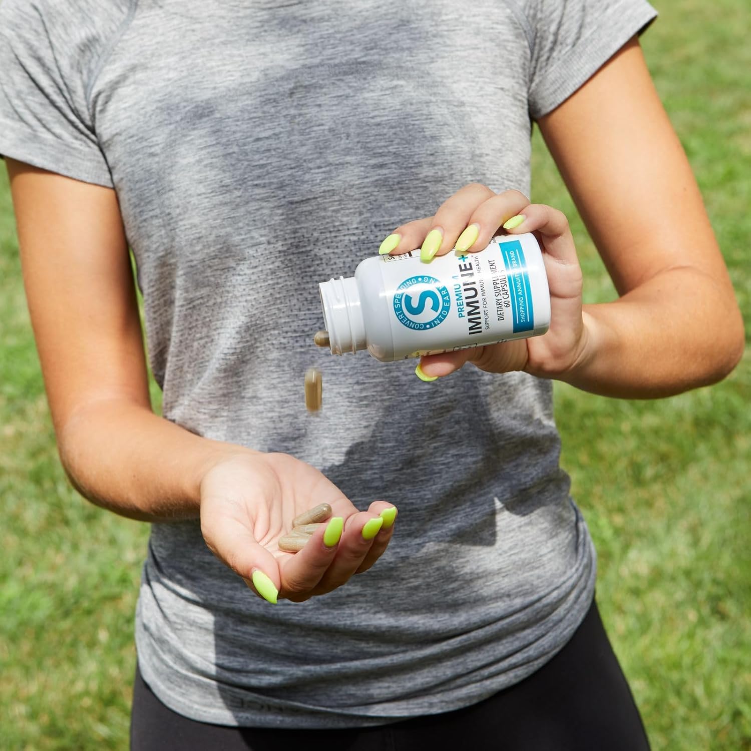 Premium Immune + Formula Capsules - Daily Immune Support with Reishi Mushroom, Echinacea, Ginseng, Vitamin C & Zinc - Boost Mental Clarity & Energy Levels - 60 Count