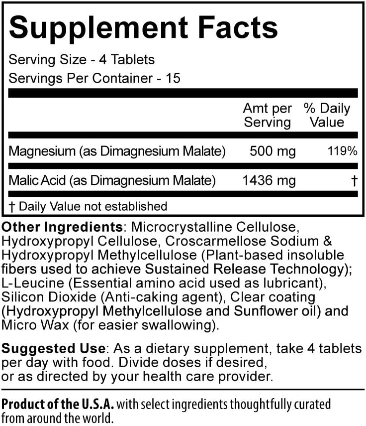 Premium Jigsaw Health MagSRT (B-Free) Slow Release Magnesium Supplement - Organic Magnesium Malate Tablets - 60 Tablets