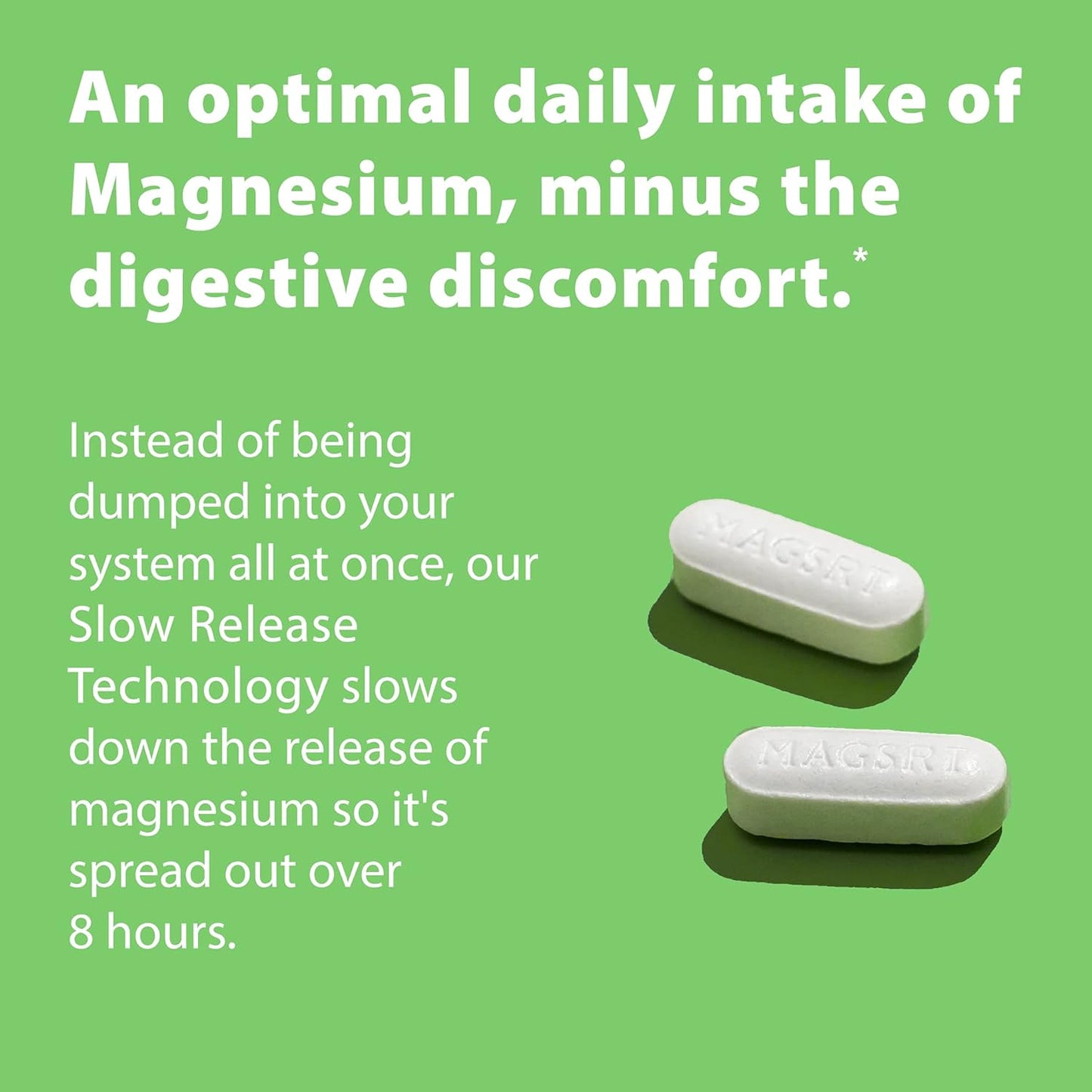 Premium Jigsaw Health MagSRT (B-Free) Slow Release Magnesium Supplement - Organic Magnesium Malate Tablets - 60 Tablets