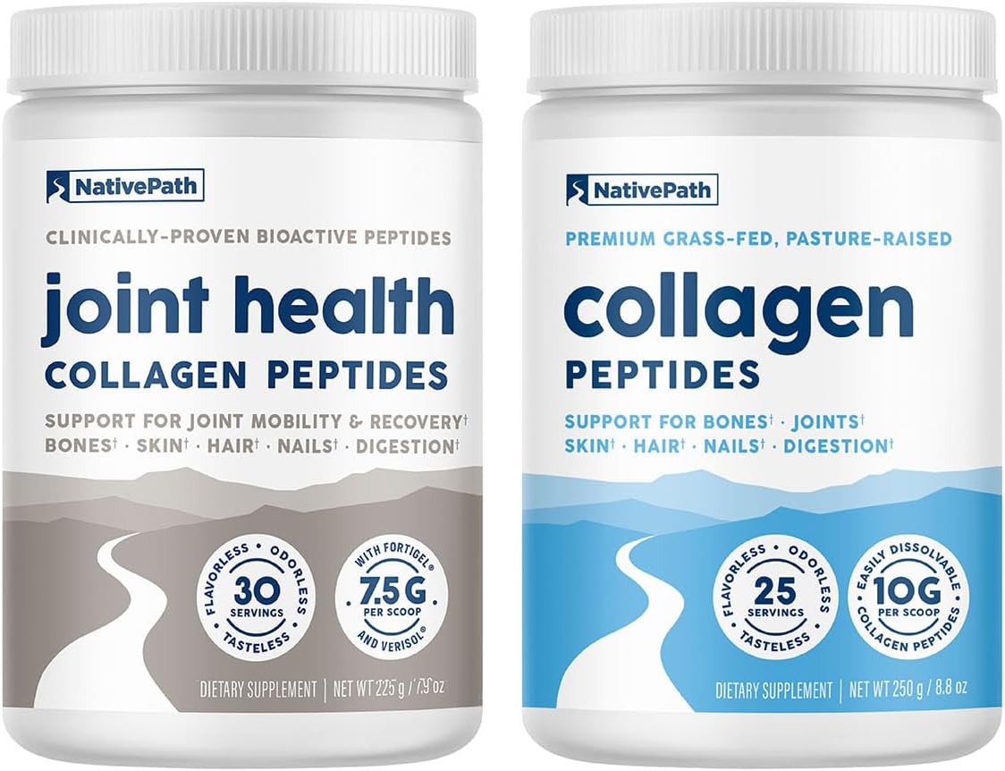 Premium Joint Health and Collagen Peptides Duo by NativePath for Improved Mobility and Flexibility