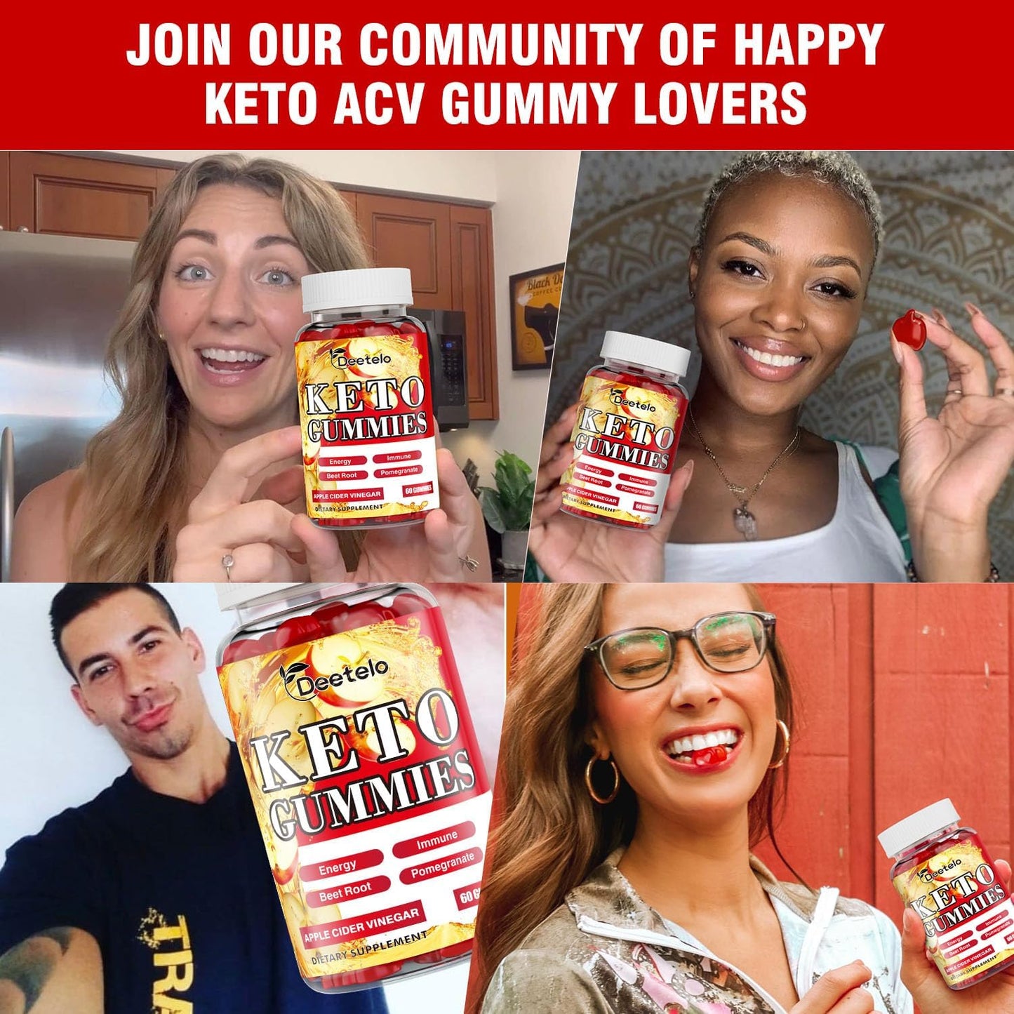 Premium Keto Apple Cider Vinegar Gummies - 1500MG with B12 & B6 Vitamins - Boost Energy & Wellness - On-The-Go Convenience - 60 Count