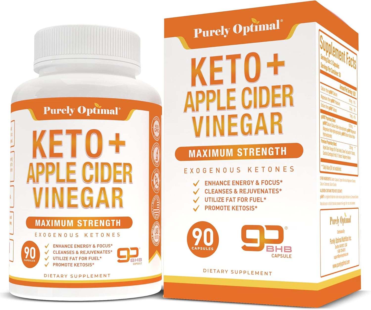 Premium Keto Pills with Apple Cider Vinegar & Brain Supplement - Nootropic Brain Booster for Focus, Memory & Mood