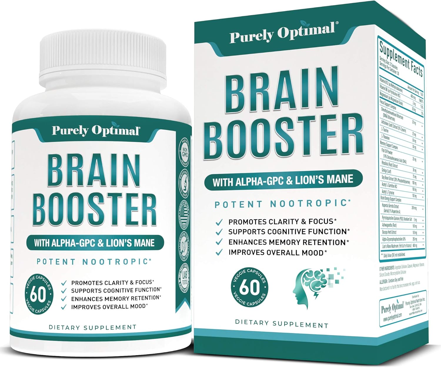 Premium Keto Pills with Apple Cider Vinegar & Brain Supplement - Nootropic Brain Booster for Focus, Memory & Mood