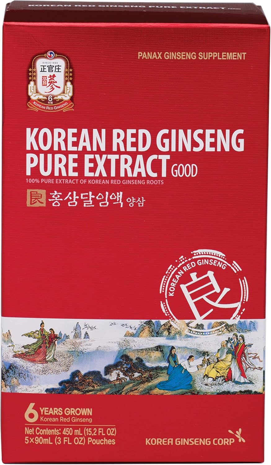 Premium Korean Red Ginseng Pure Extract Capsules - Boost Energy, Immunity, Stamina, & Circulation - 30 Count