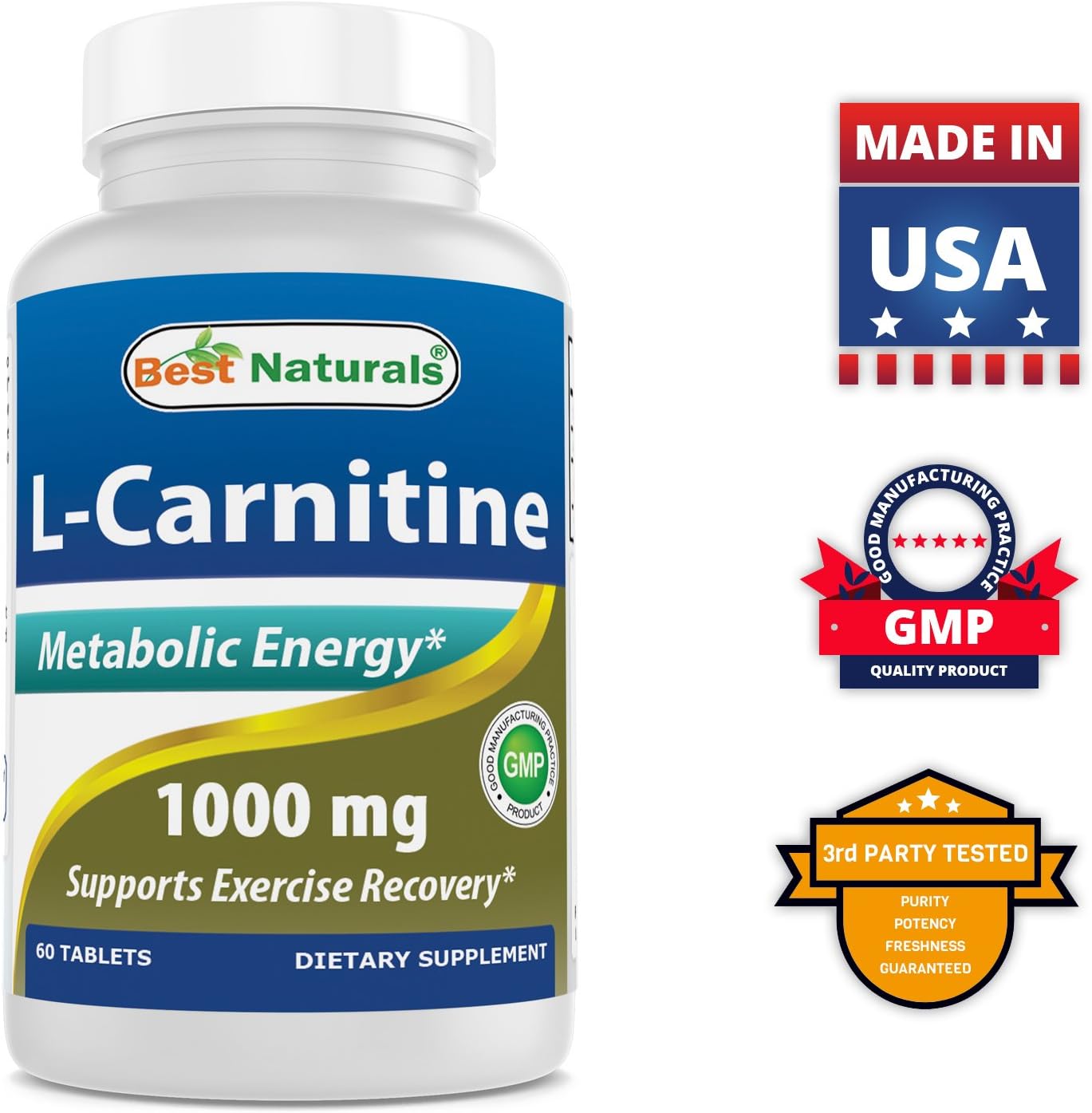 Premium L-Carnitine and L-Glutamine Supplement - 1000mg Each for Optimal Performance and Recovery