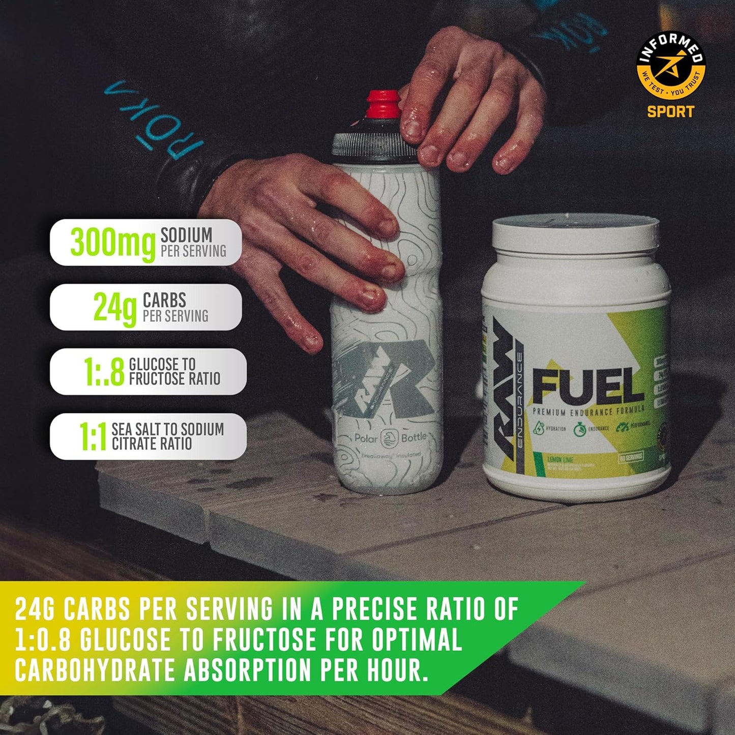 Premium Lemon Lime Endurance Supplement Powder for Peak Performance - 60 Servings, Hydration & Stamina Boost with 24g Carbs & 300mg Sodium - Ideal for Workouts, Training, Competition