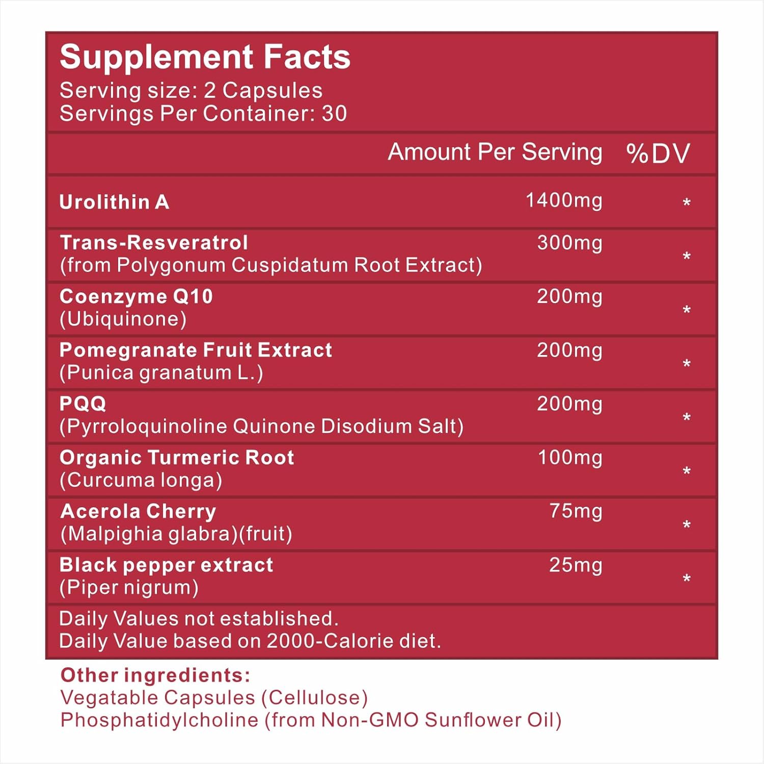 Premium Liposomal Urolithin A Supplement 2500mg with Resveratrol, CoQ10, Pomegranate Fruit Extract | Cellular Energy Boost | Gluten-Free | 60 Capsules - BoostGo Australia