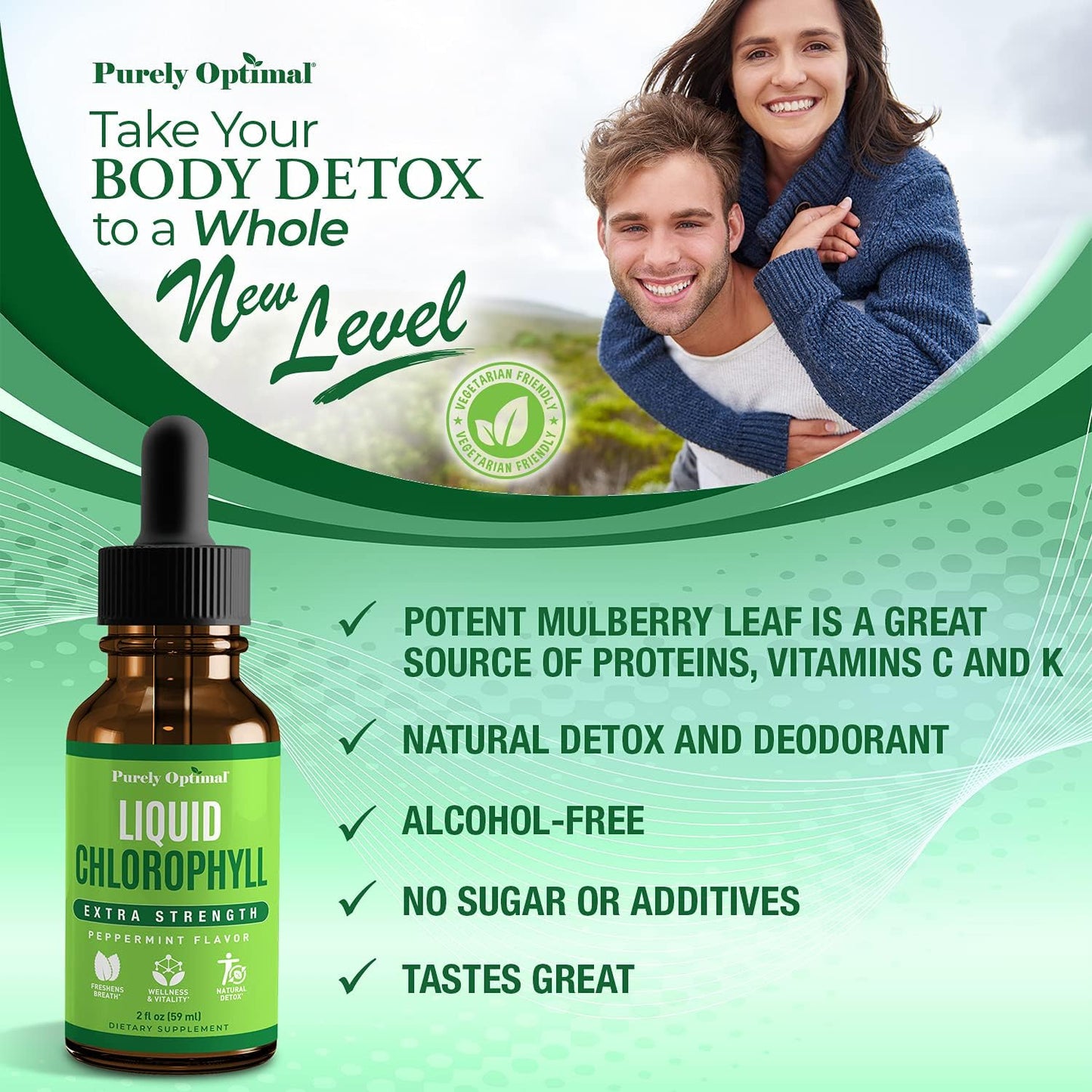 Premium Liquid Chlorophyll Drops - 100% Natural & Gluten Free Formula, Non GMO - 118 Servings