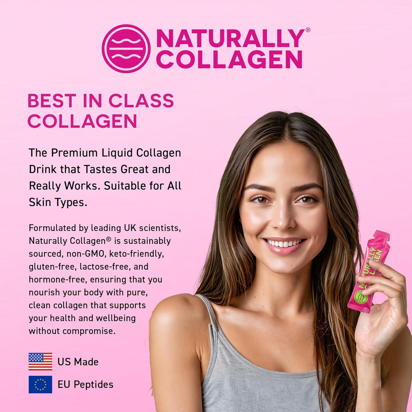 Premium Liquid Marine Collagen Supplement with 8000mg Collagen and Vitamin C - Tropical Fruit Flavour - 14 Sachets
