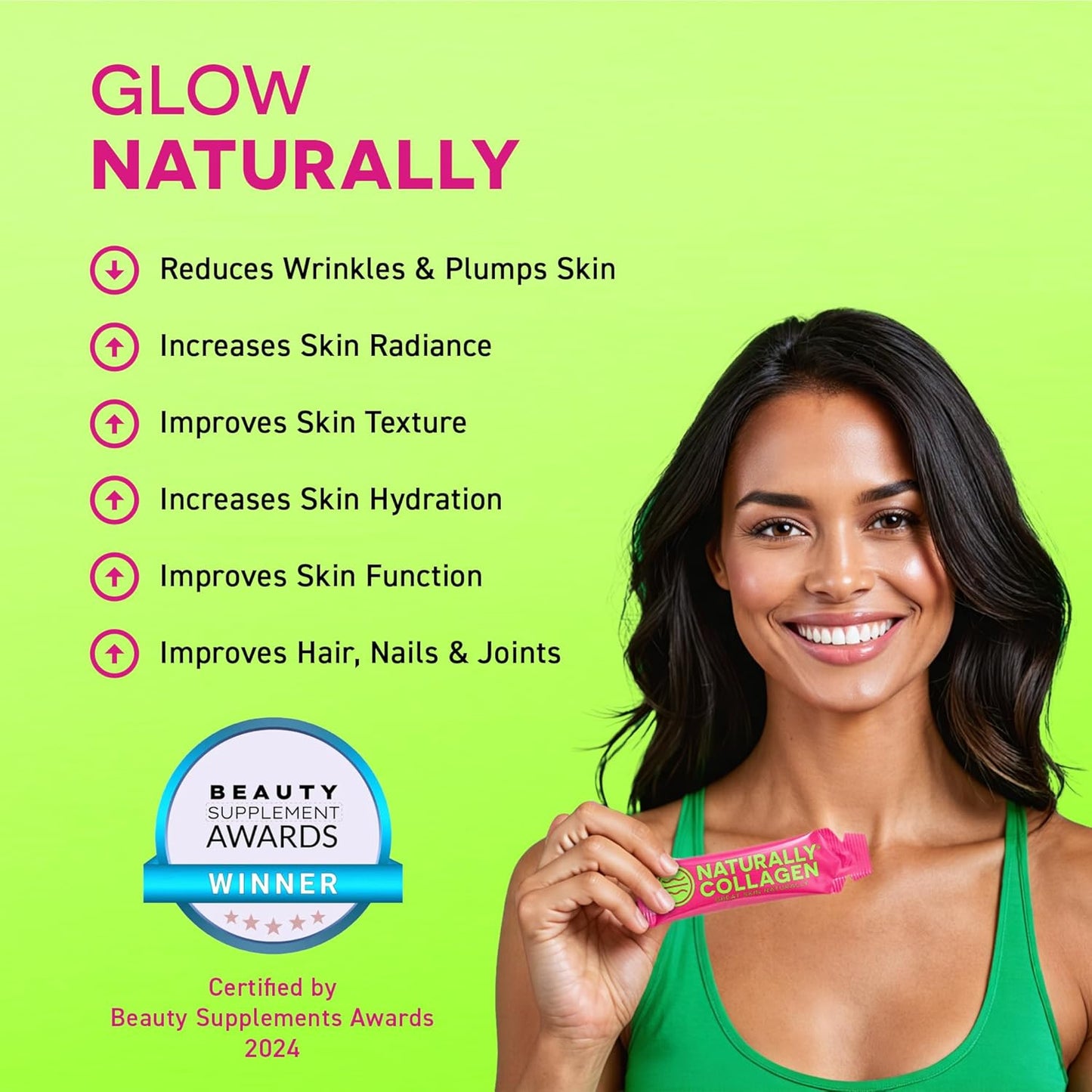 Premium Liquid Marine Collagen Supplement with 8000mg Collagen and Vitamin C - Tropical Fruit Flavour - 14 Sachets