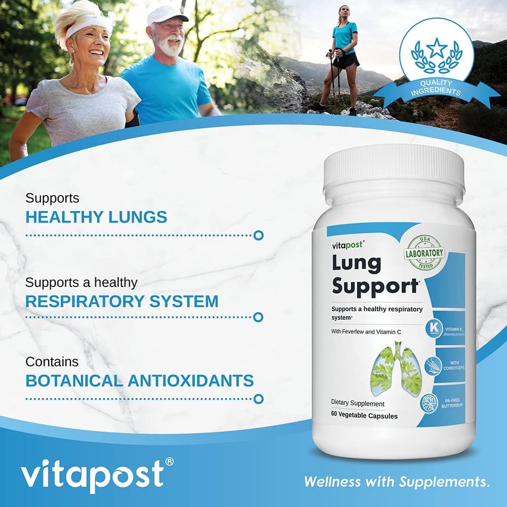 Premium Lung Support Supplement with Vitamins C & K, Quercetin, Bromelain, and Cordyceps Extract - 60 Capsules - BoostGo Australia