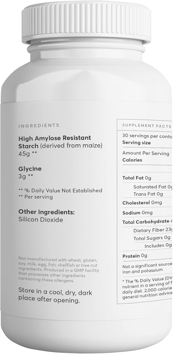Premium Maize-Derived Resistant Starch Powder for Energy, Gut Health, and Butyrate Production - Lectin-Free Fiber Supplement (3LB)
