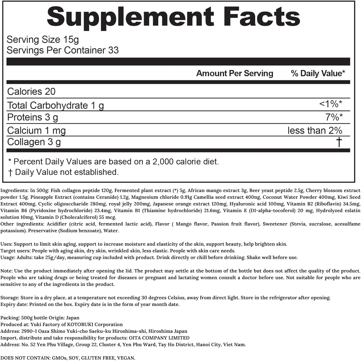 Premium Marine Collagen Drink with 82 Fermented Plants, Vitamins & Minerals for Skin, Hair, and Nails - Collagen Peptides Liquid Supplement from Japan