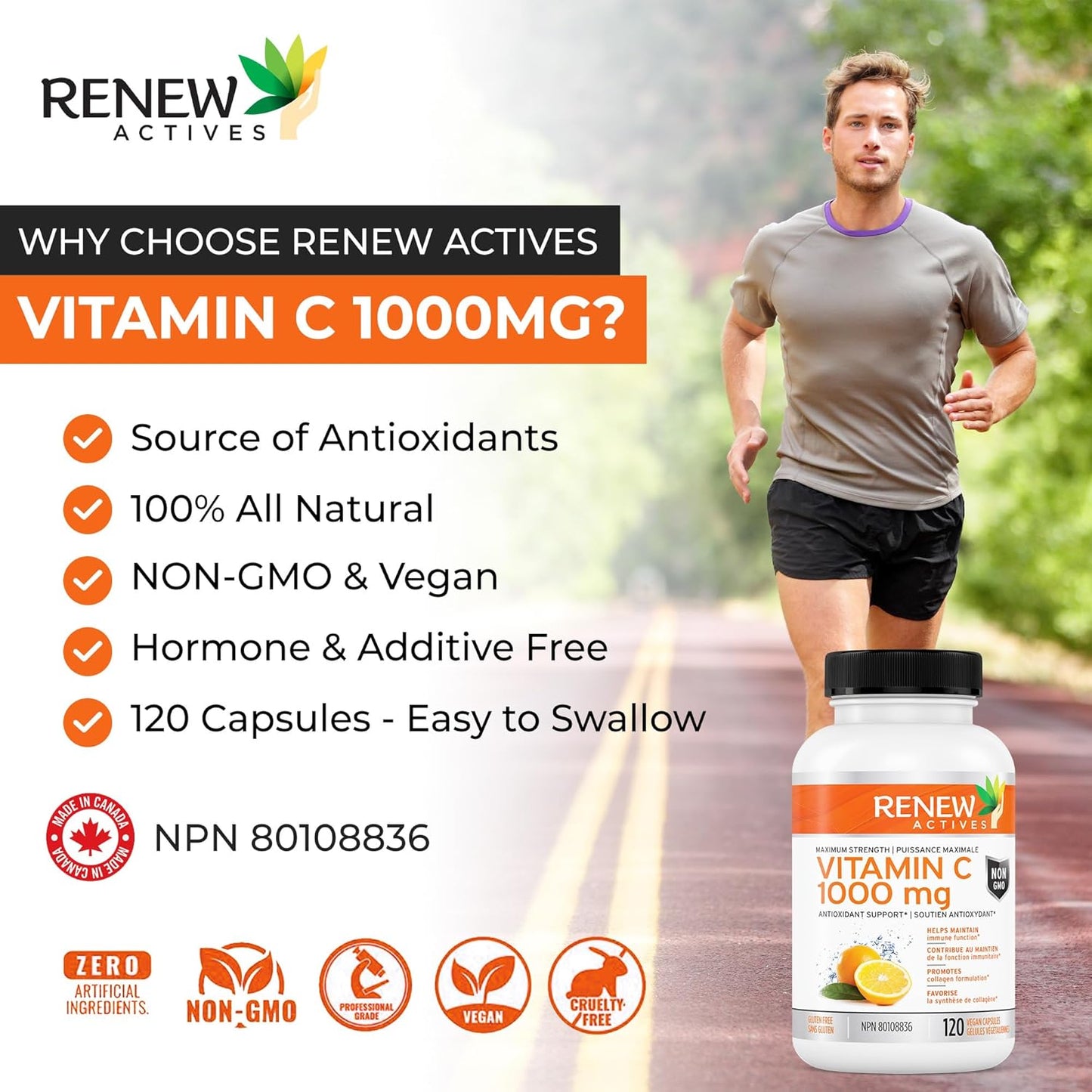 Premium Maximum Strength Vitamin C 1000MG - Boost Immunity & Antioxidants for Health - Non-GMO, Sugar Free - 4 Month Supply (120 Capsules)