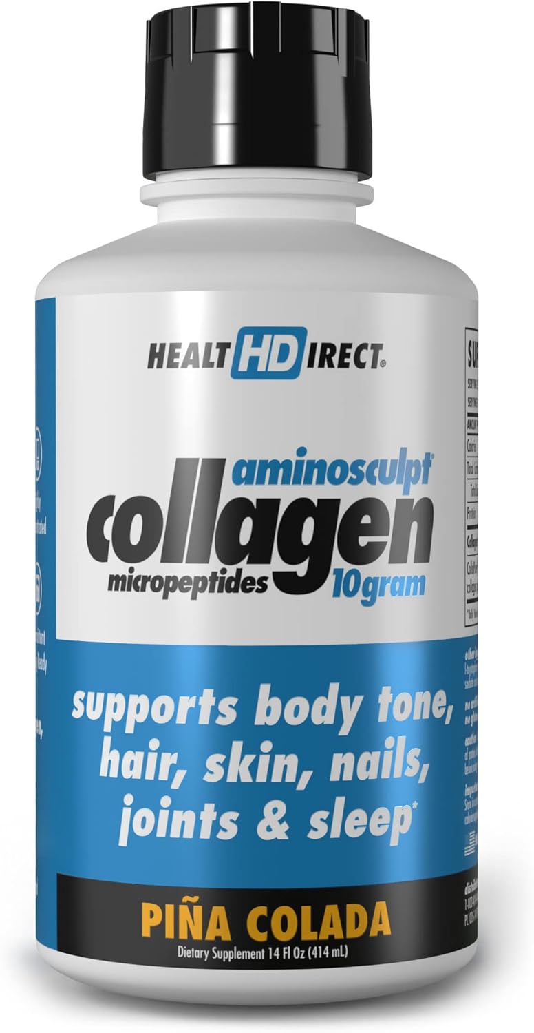Premium Medical-Grade Liquid Collagen for Women - Piña Colada 14 FL Oz - 10g AminoSculpt Liquid Collagen Micropeptides - 14 Servings
