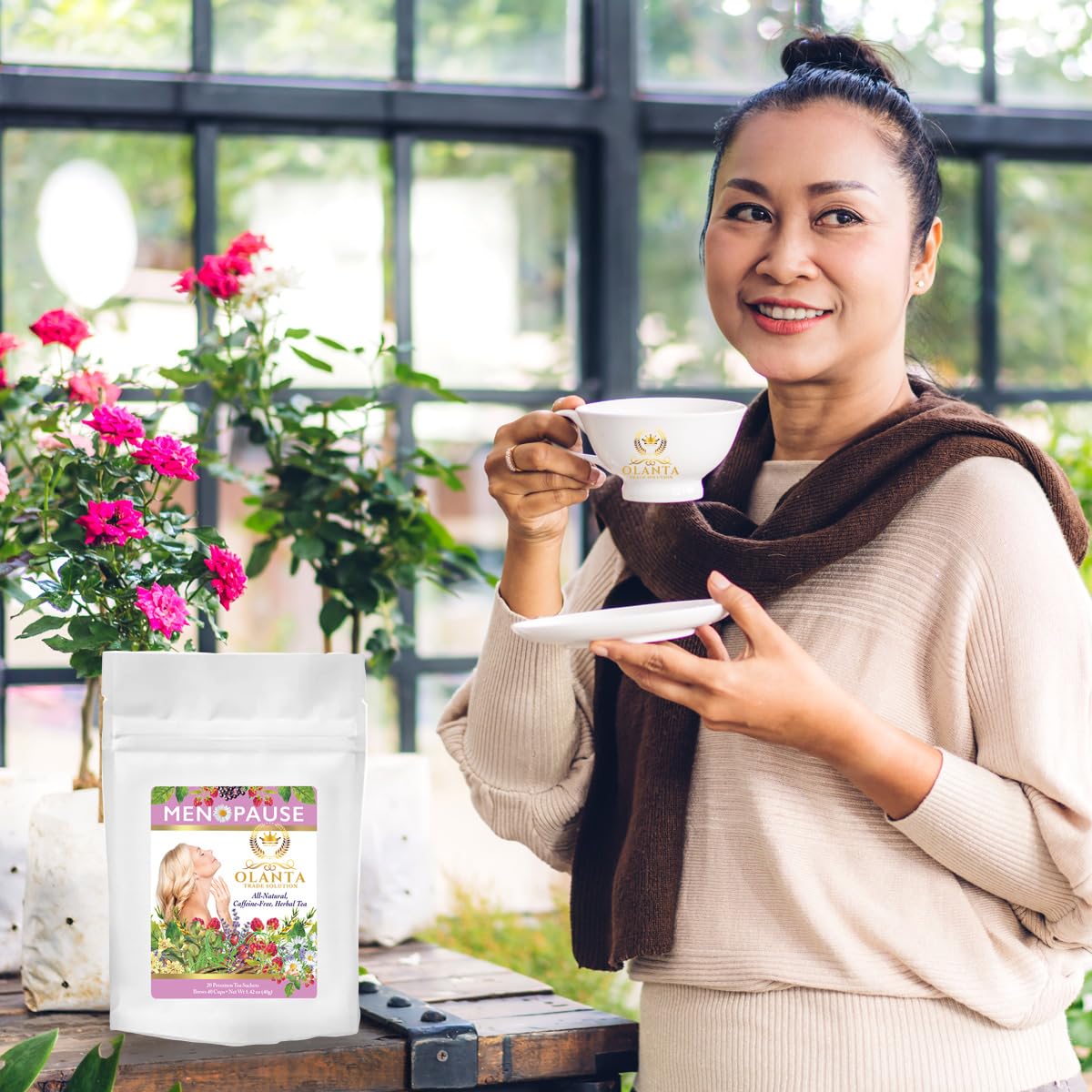 Premium Menopause Tea Blend for Women's Wellness - Hormone Balance Support with Natural Relief for Menopause Symptoms - 20 Tea Sachets by Olanta Trade Solution