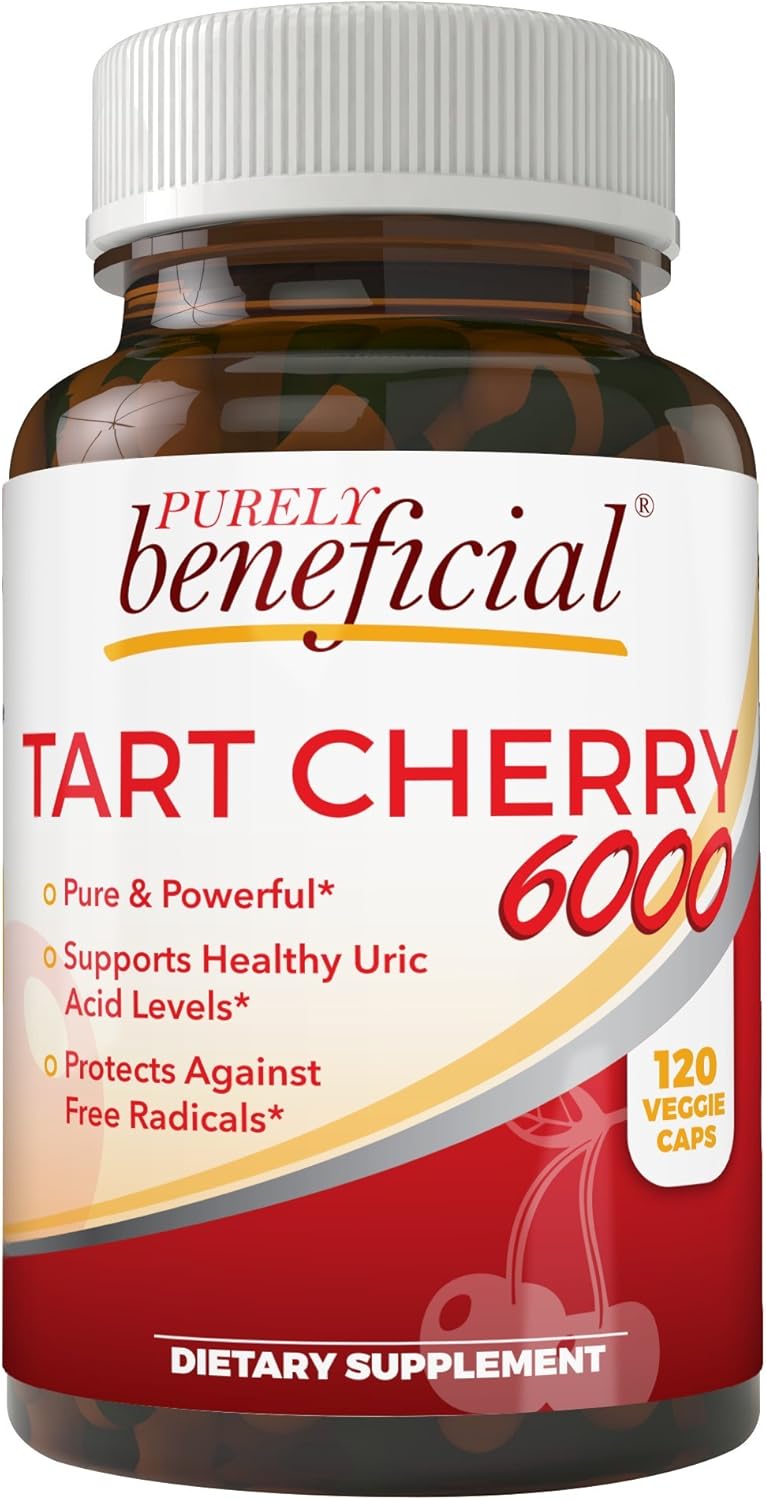 Premium Montmorency Tart Cherry Capsules - 6000mg Extra Strength Raw Supplement for Joint Support - Non-GMO, 120 Vegetarian Capsules