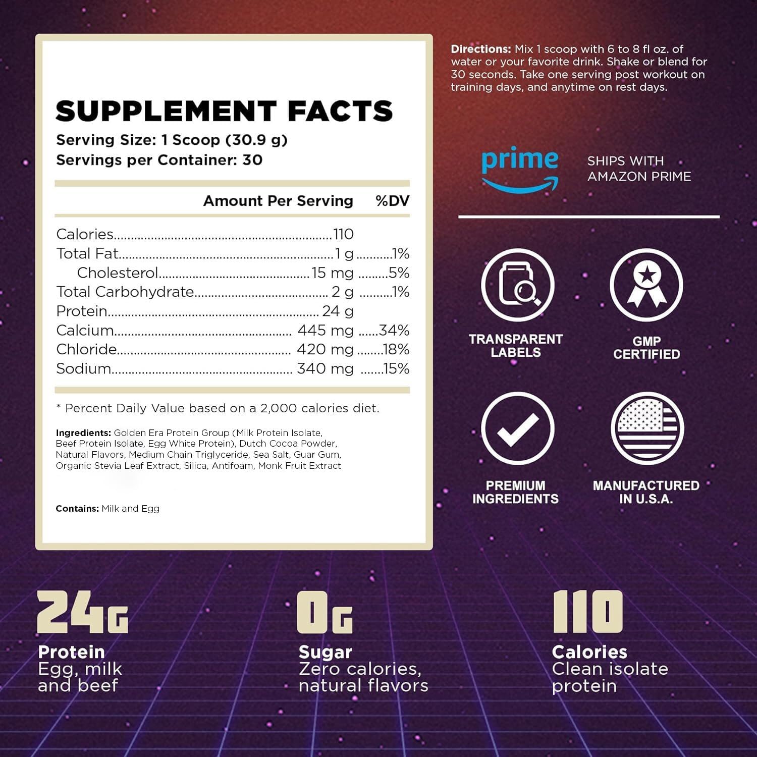 Premium Muscle-Building Protein Powder Isolate for Men & Women - Post-Workout Recovery Drink - Rich Chocolate Flavor - 2.1 Lbs. - BoostGo Australia