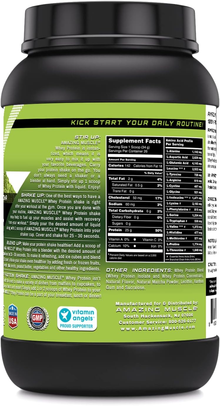 Premium Muscle Building Whey Protein Powder - Japanese Matcha Flavor, 2lb - Advanced Formula with Whey Protein Isolate and Ultra Filtered Whey Protein Concentrate