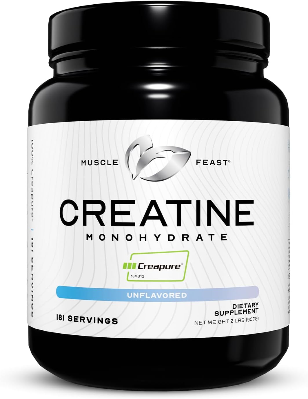 Premium Muscle Feast Creatine and Whey Protein Isolate Bundle - Unflavored, Vegetarian, Gluten Free - 2lb Creatine Powder + 5lb Protein