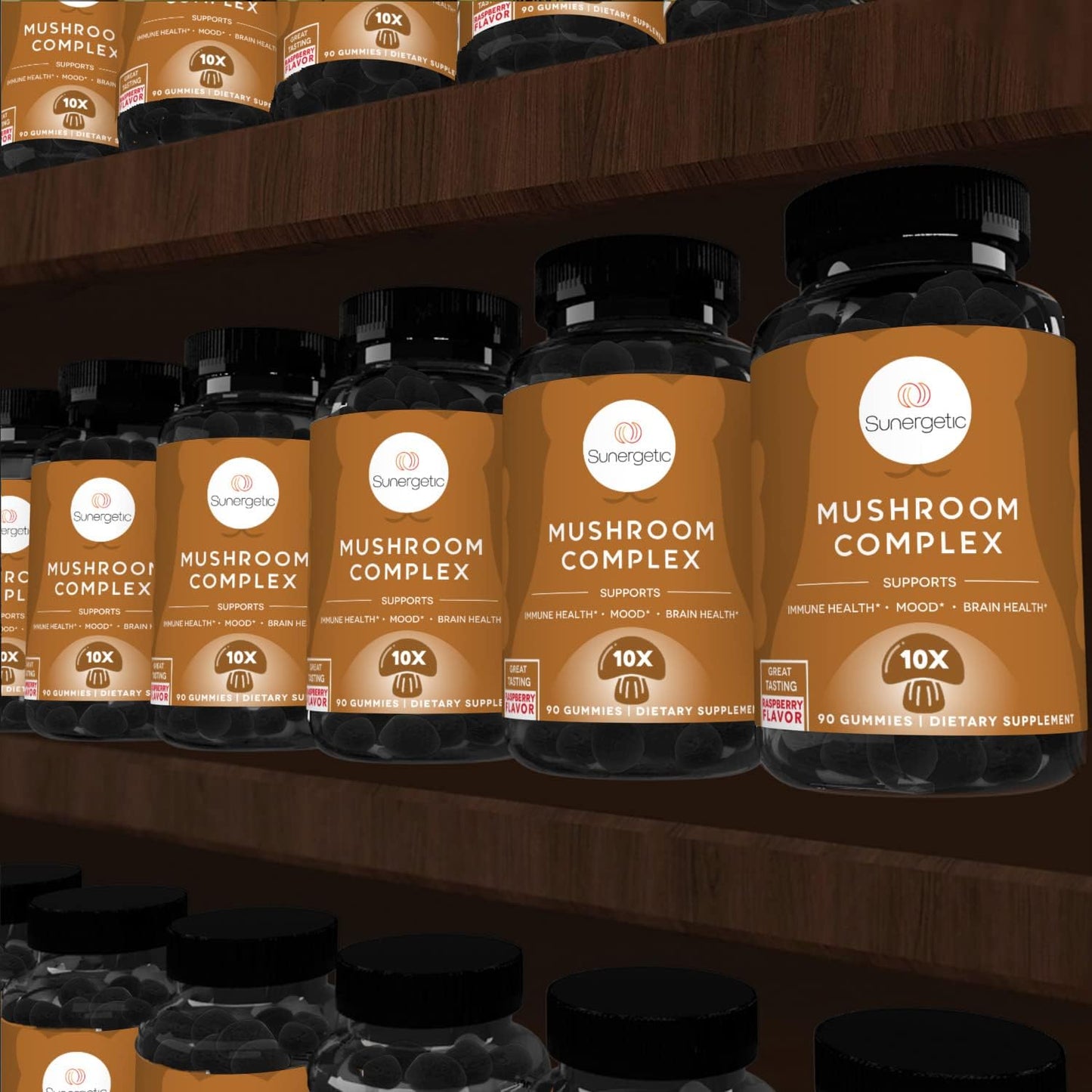 Premium Mushroom Gummies Supplement for Immune Health, Brain Function, Mood & Stress Support - Blend with Lions Mane, Chaga, Reishi, Turkey Tail, Cordyceps - 90 Gummies