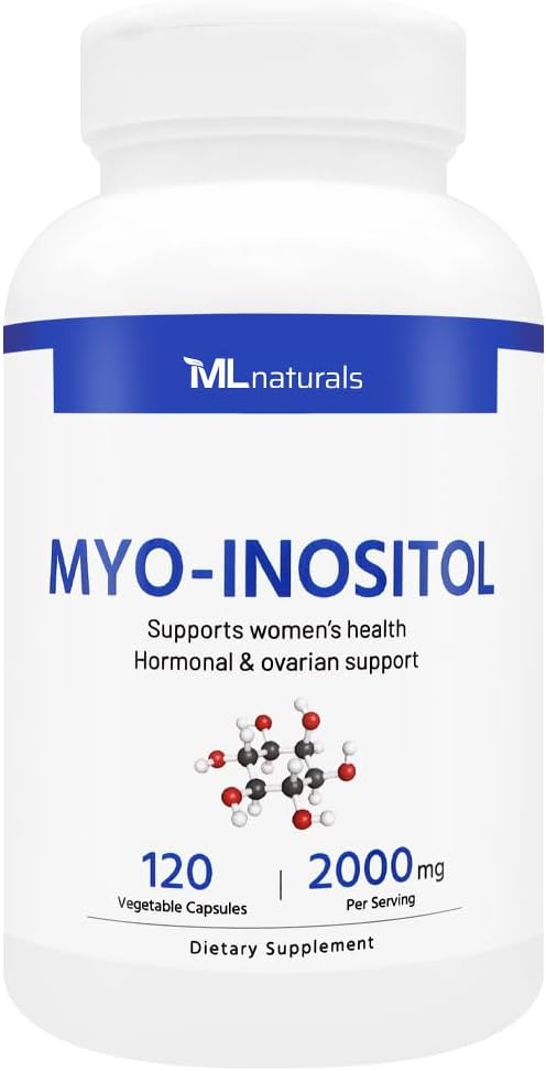 Premium Myo-Inositol Supplement 2000 mg - 120 Vegetarian Capsules by ML Naturals