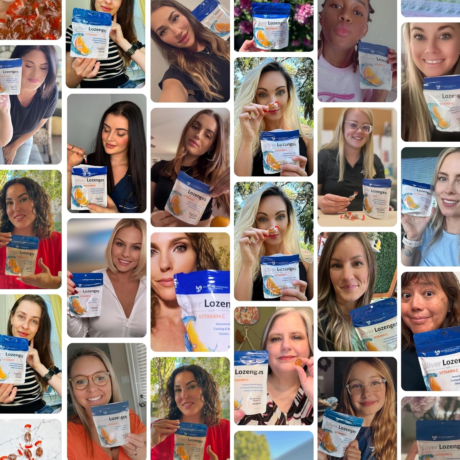 Premium Nano Silver 60 PPM Colloidal Silver Lozenges with Vitamin C and Honey - Immune Support and Throat Soothing Supplement - 24 Orange Lozenges - BoostGo Australia