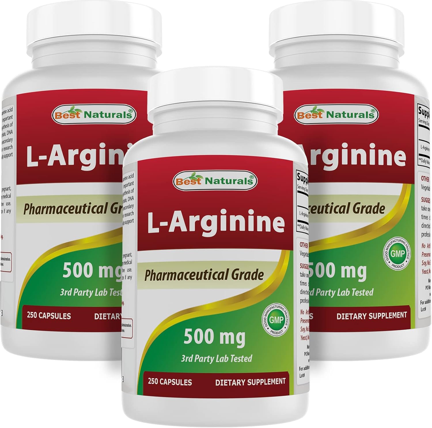 Premium Natural L-Arginine Supplement - 500mg Capsules - 750 Total Capsules