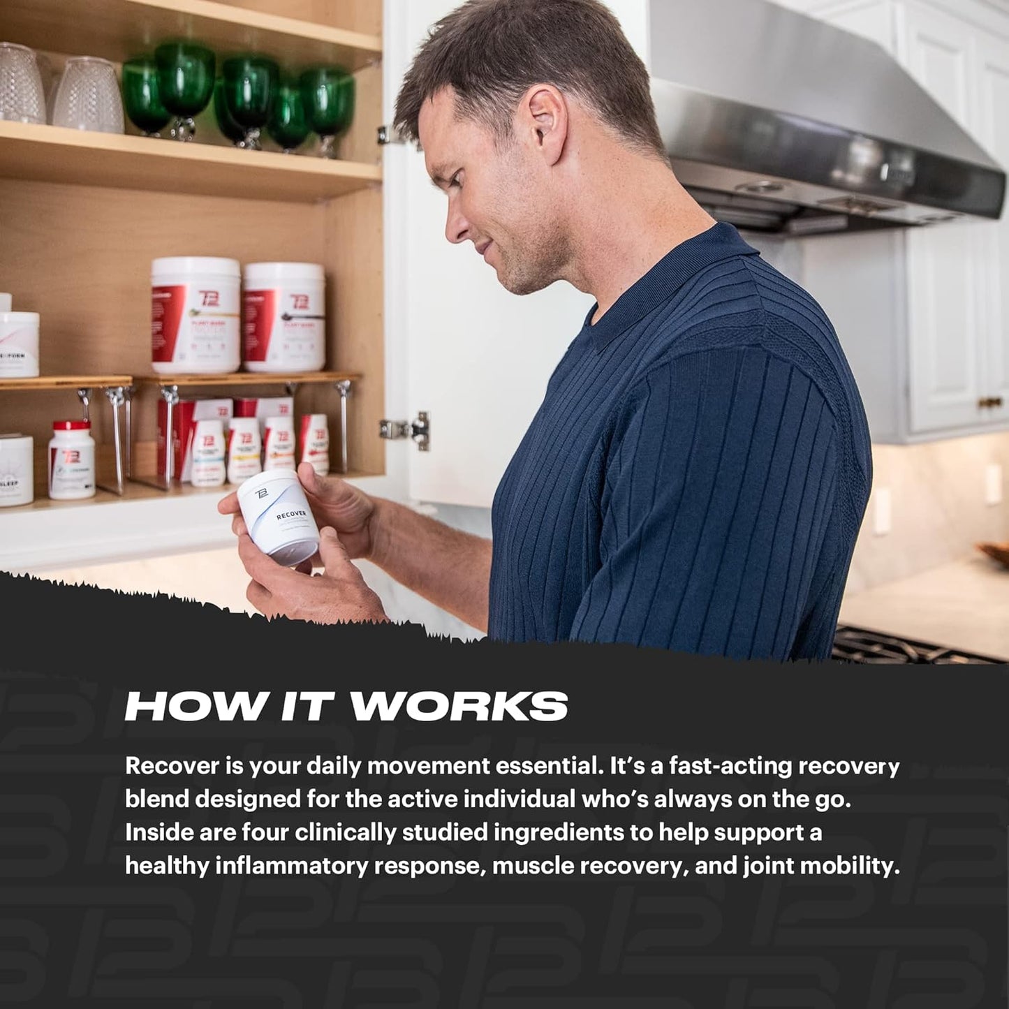 Premium Natural Recovery Supplement for Muscle & Joint Health with Tart Cherry, Egg Membrane, Curcumin, and Boswellia