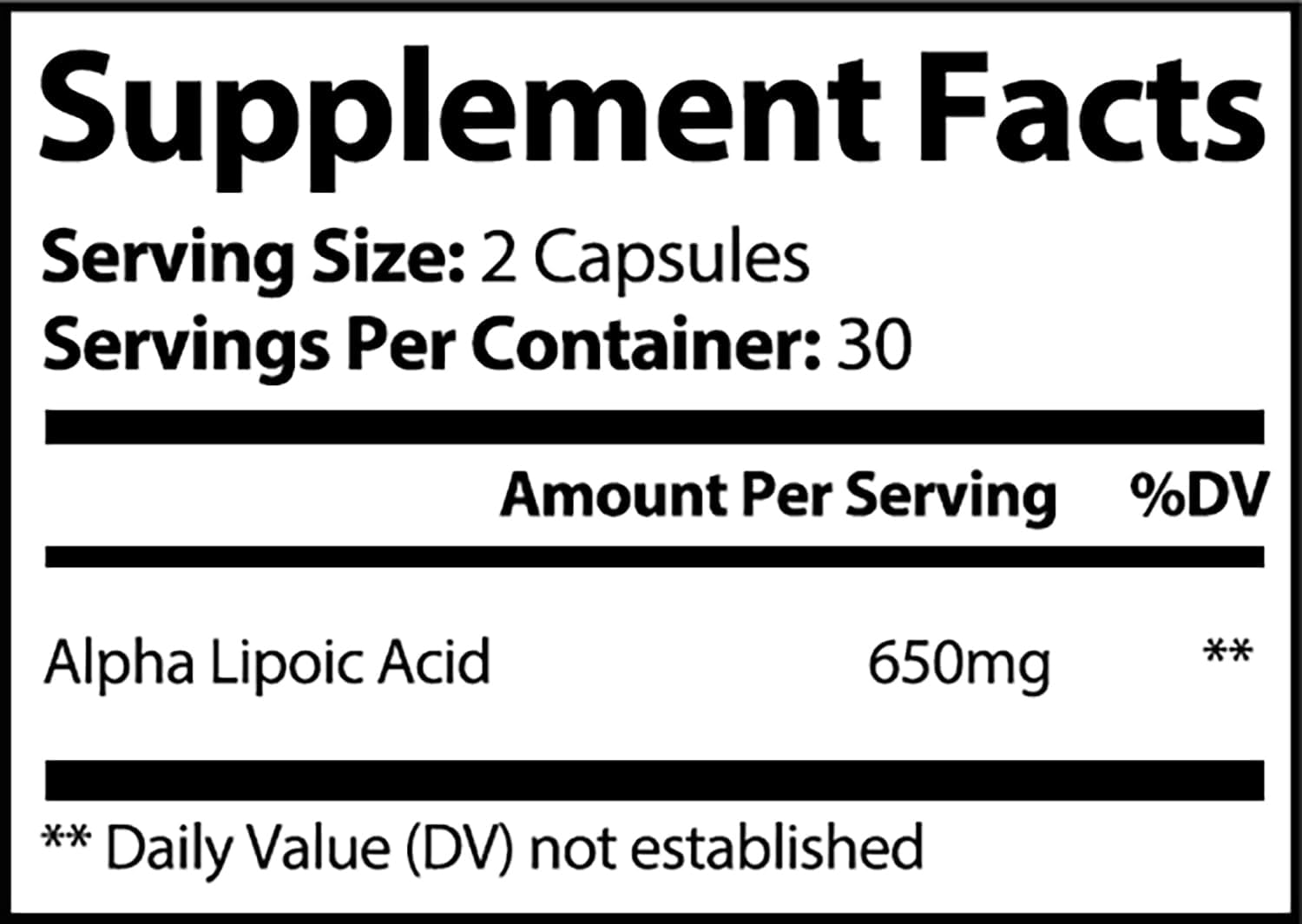 Premium Nerve Support Supplement with 650mg ALA Alpha Lipoic Acid - Natural Vitamins for Hands & Feet - Tingling, Numbness - 60 Capsules