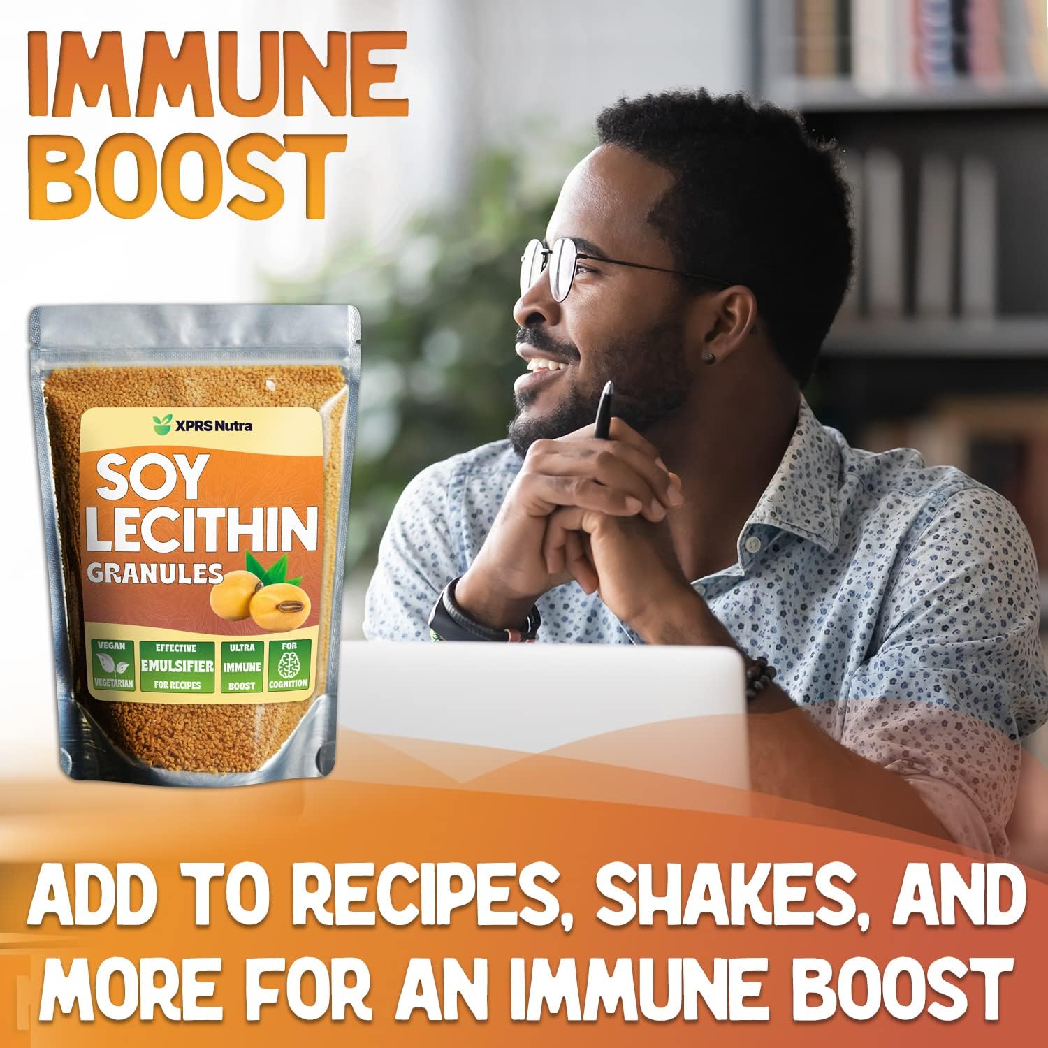 Premium Non-GMO Soy Lecithin Granules for Baking - 100% Pure Soy Lethicin - Food Grade Fat Emulsifier - 4 Ounce