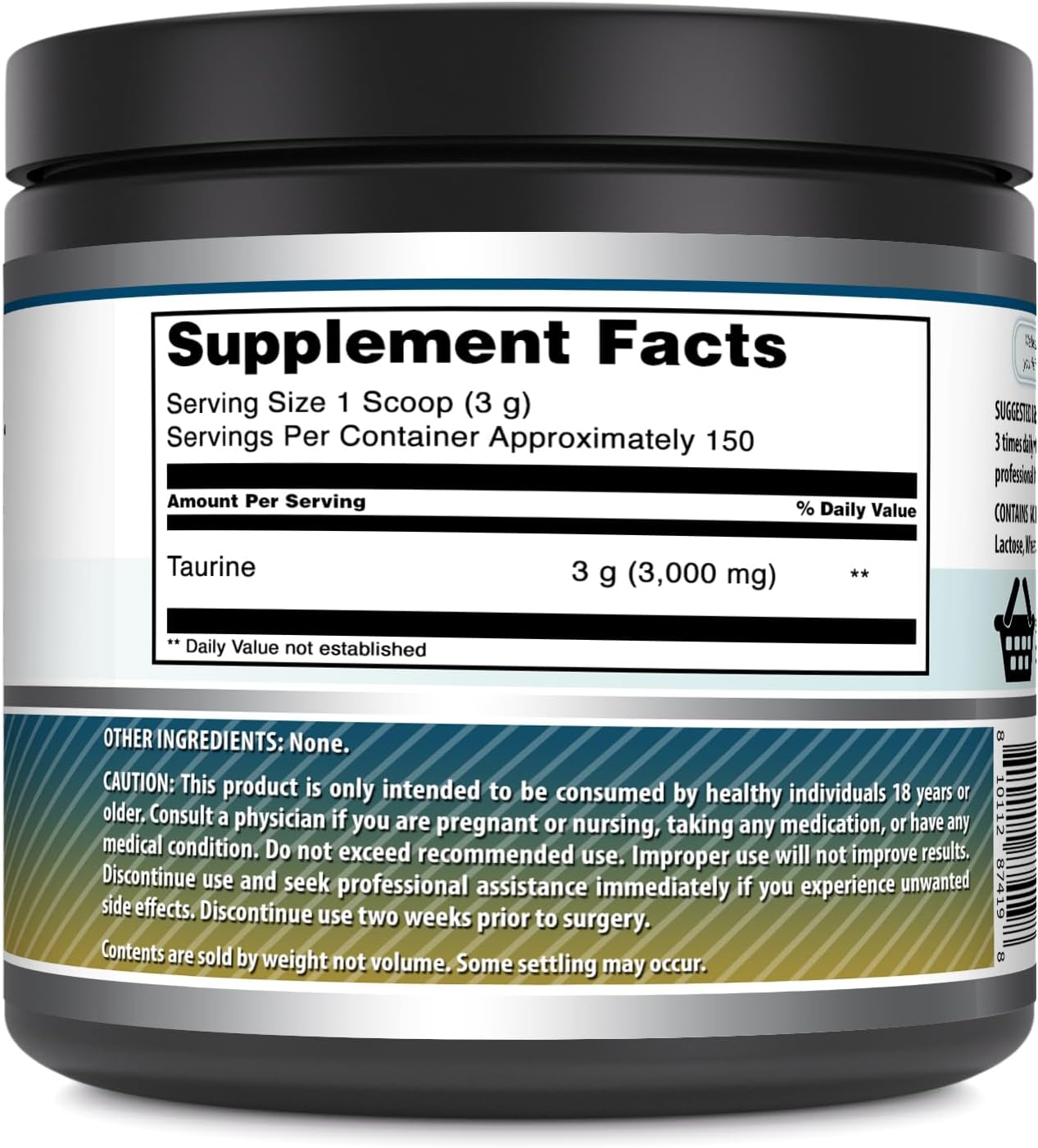 Premium Non-GMO Taurine Powder Supplement | Gluten Free | Made in USA | 1 Lb (454 Grams)