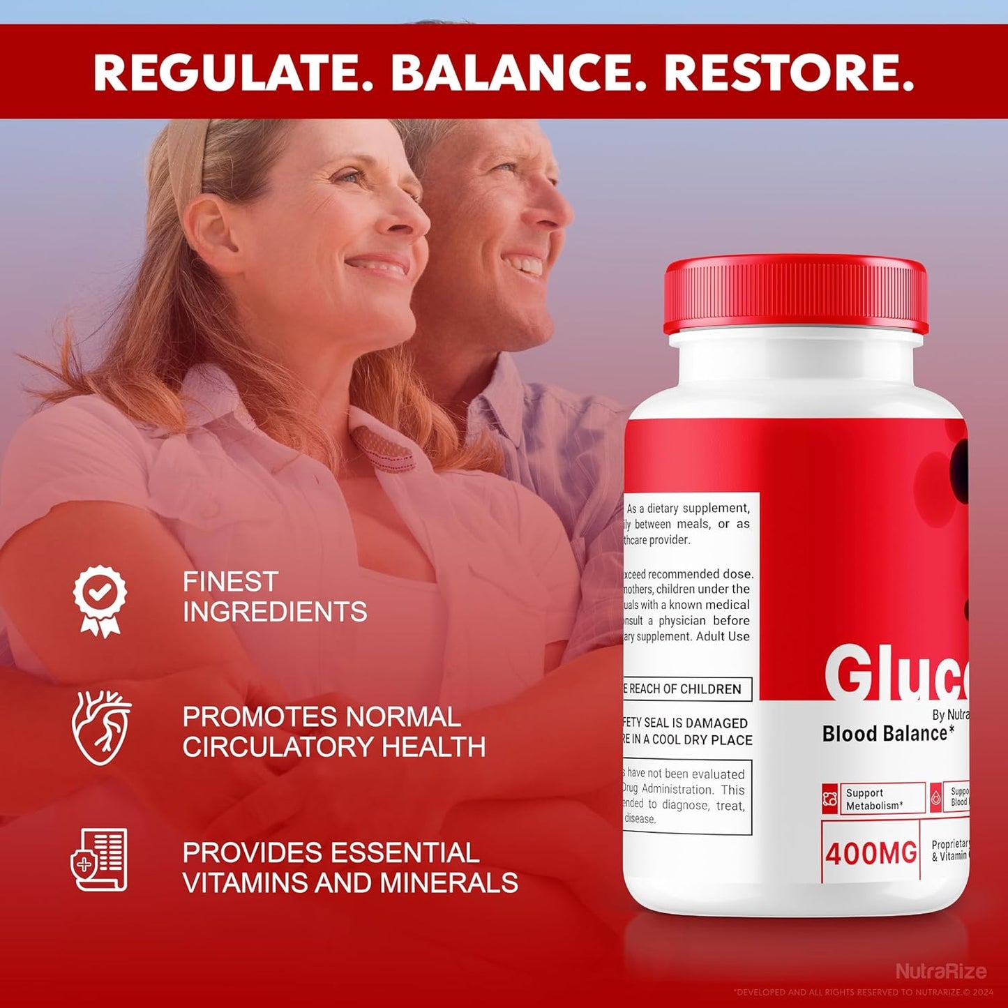 Premium NutraRize GlucoBio Capsules - All Natural Gluco Bio Support Supplement for Overall Health and Wellness - 60 Capsules