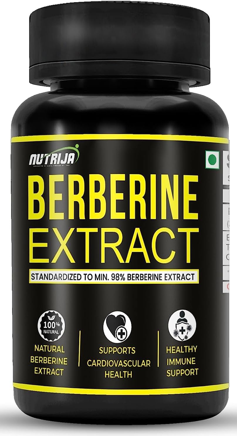 Premium NutriJa Berberine Extract Capsules | 500mg | 98% Standardized Berberine Extract | Highly Purified & Bioavailable | 120 Capsules - BoostGo Australia