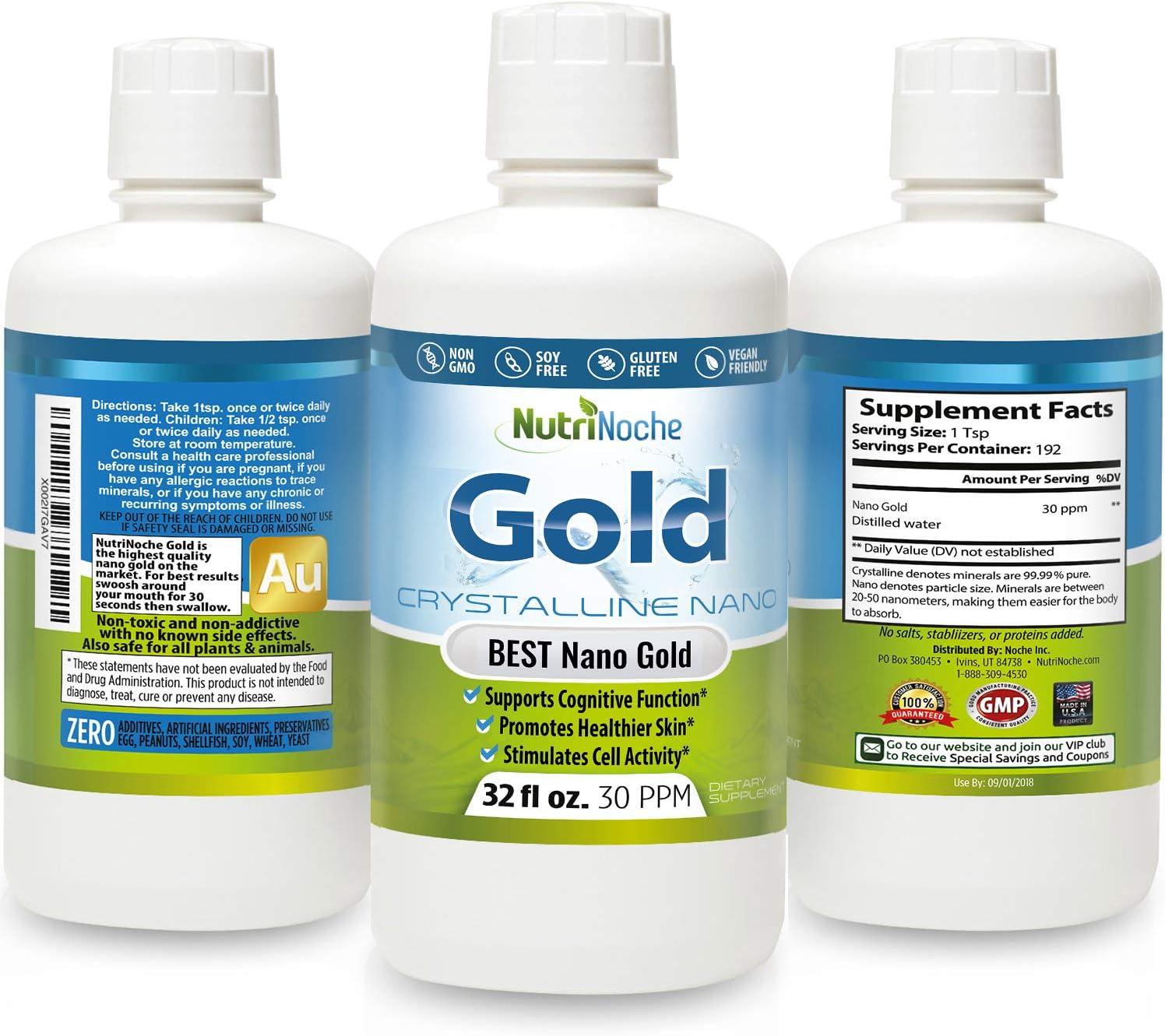 Premium Nutrinoche Colloidal Gold Mineral Supplement - 30 PPM - Boost Your Health with Colloidal Minerals
