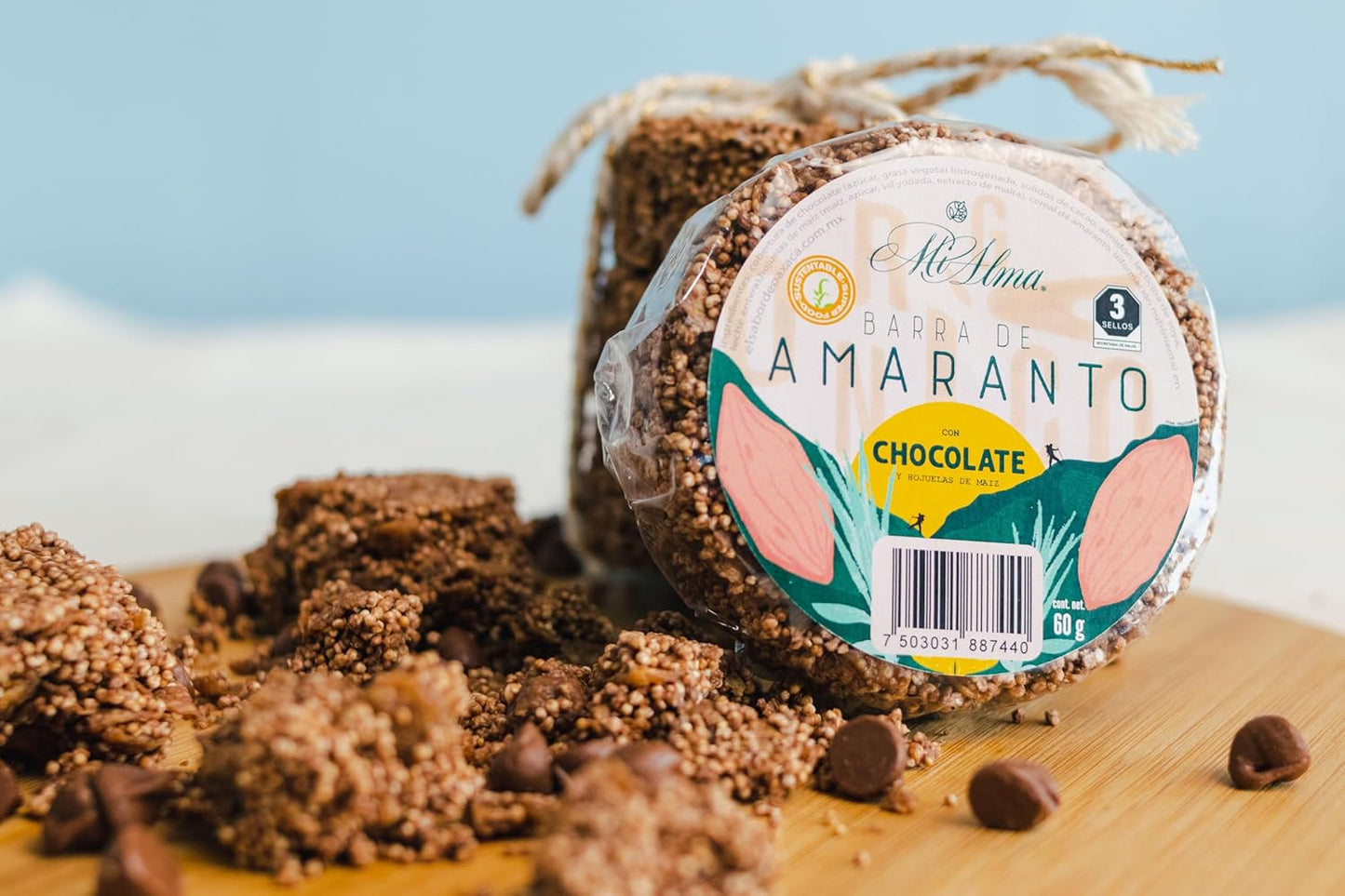 Premium Oaxacan Amaranth Bar with Chocolate and Corn Flakes - Gluten-Free Superfood Snack (8.4 oz, 4 Pack)