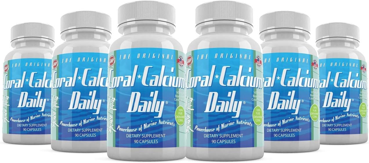Premium Okinawa Coral Calcium Supplement - 1475mg, 540 Veg Capsules - 6 Month Supply - Marine-Grade with 72 Trace Minerals for Daily Health
