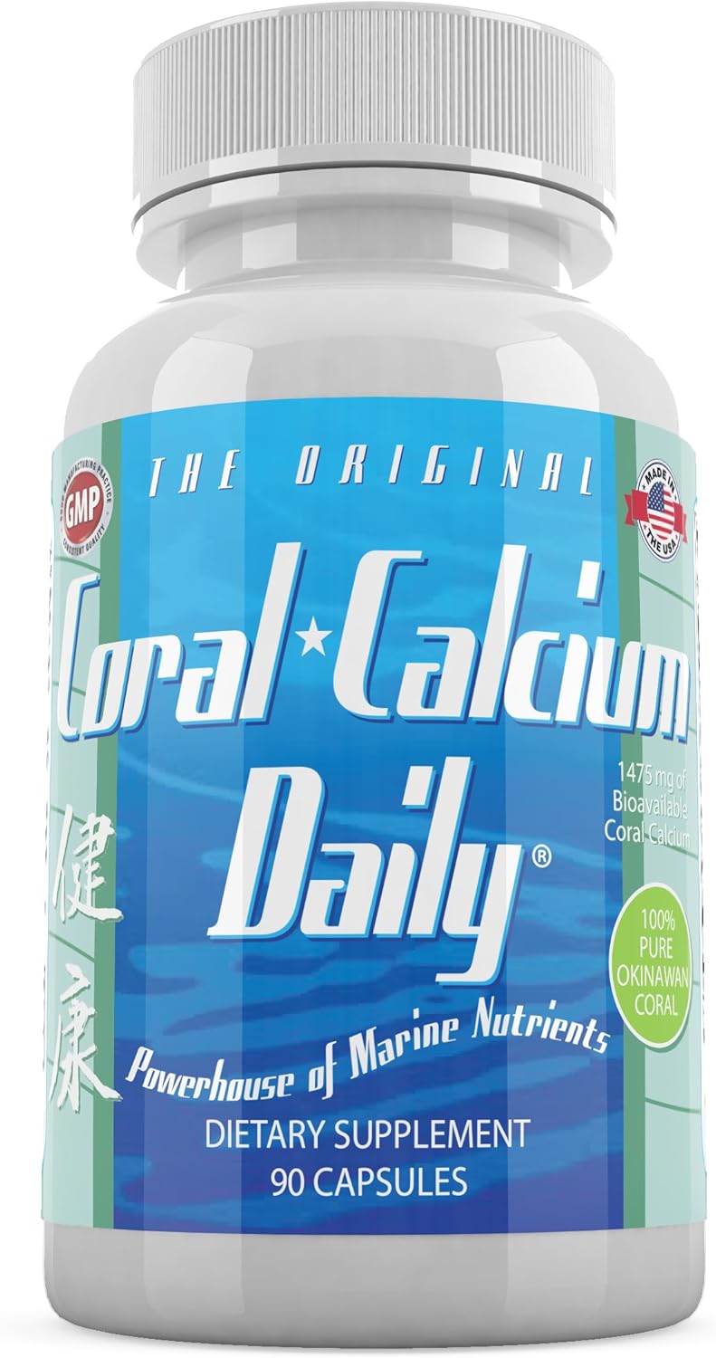 Premium Okinawa Coral Calcium Supplement - 1475mg, 540 Veg Capsules - 6 Month Supply - Marine-Grade with 72 Trace Minerals for Daily Health