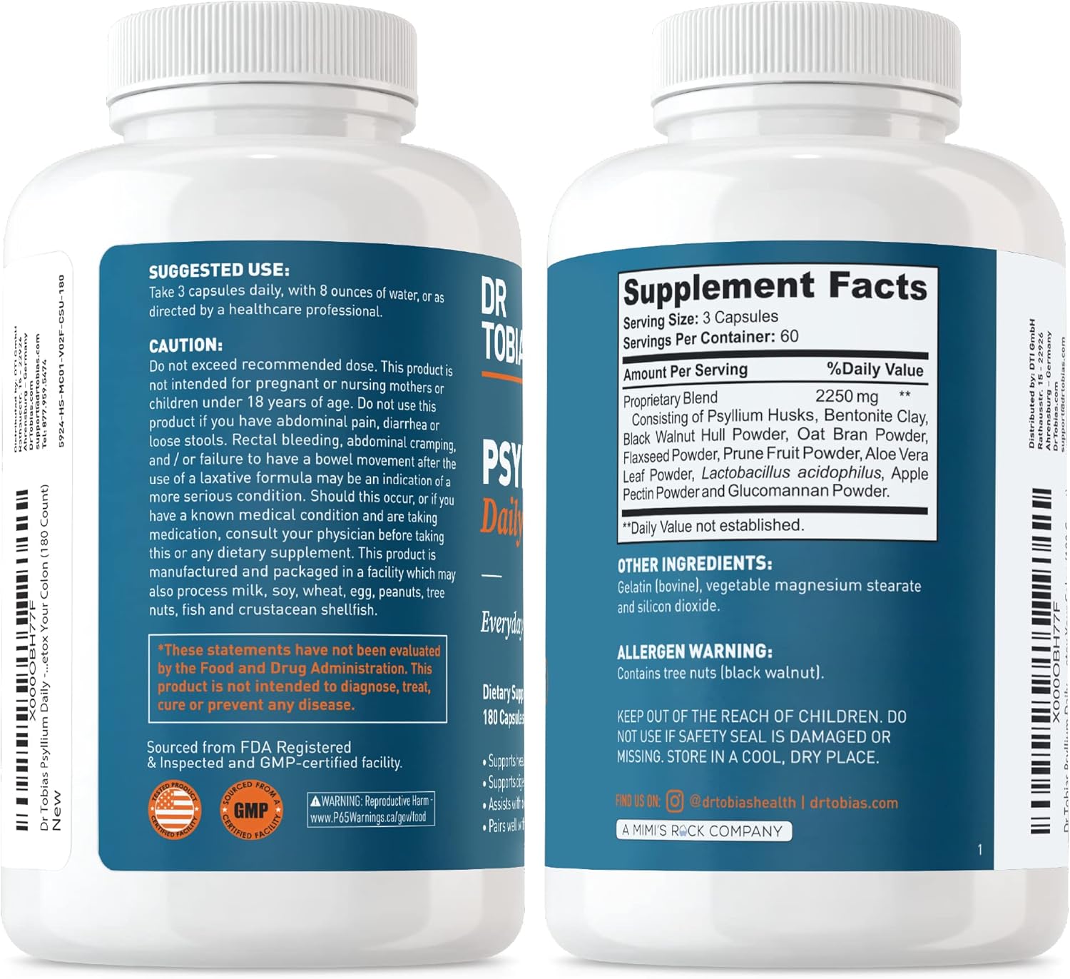 Premium Omega 3 Fish Oil and Psyllium Daily Supplement for Overall Health and Digestive Regularity - Non-GMO Formula