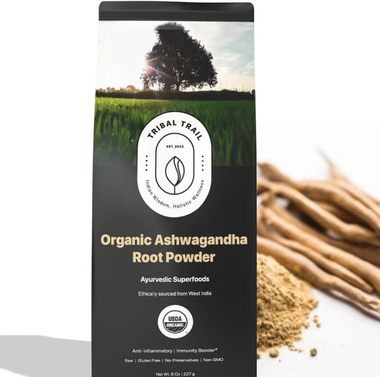 Premium Organic Ashwagandha Powder from India | 8.01 oz | USDA Certified | Non-GMO | Stress Relief & Immune Support | 150 Servings