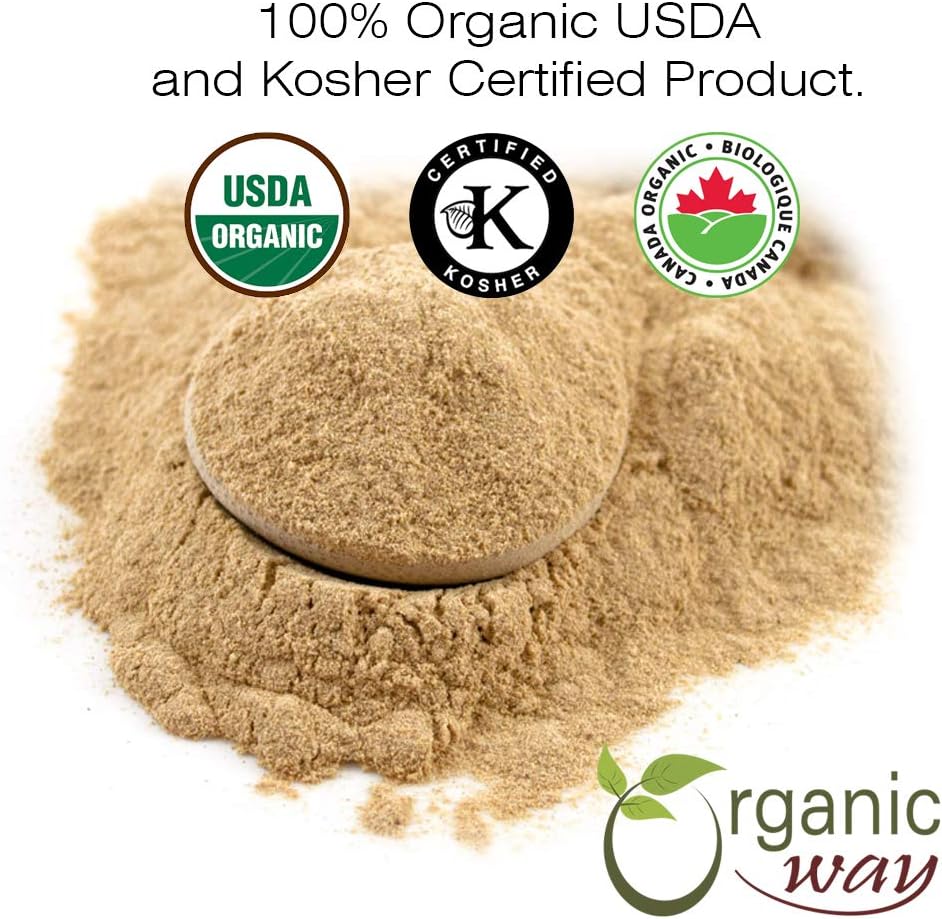 Premium Organic Ashwagandha Root Powder - Vegan, Non-GMO, Gluten-Free, USDA Certified, Kosher | Origin India - 1/4 Lbs (4 Oz)