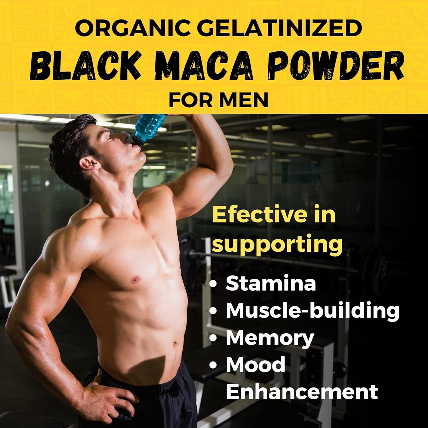 Premium Organic Black Maca Gelatinized Root Powder for Men - 170g - Inca's Gold