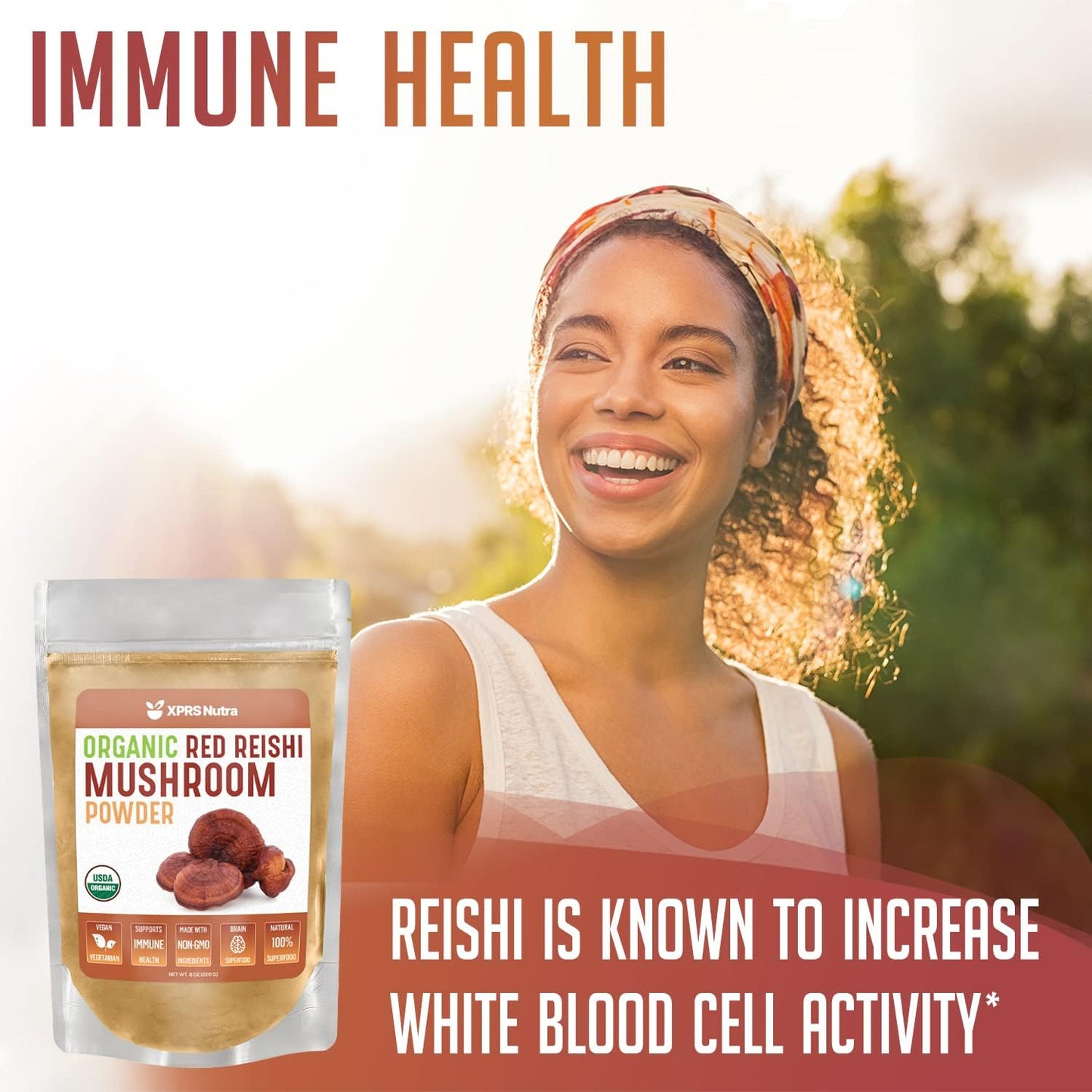 Premium Organic Red Reishi Mushroom Powder for Cognitive Support - Vegan Longevity and Energy Boost - 4 Ounce