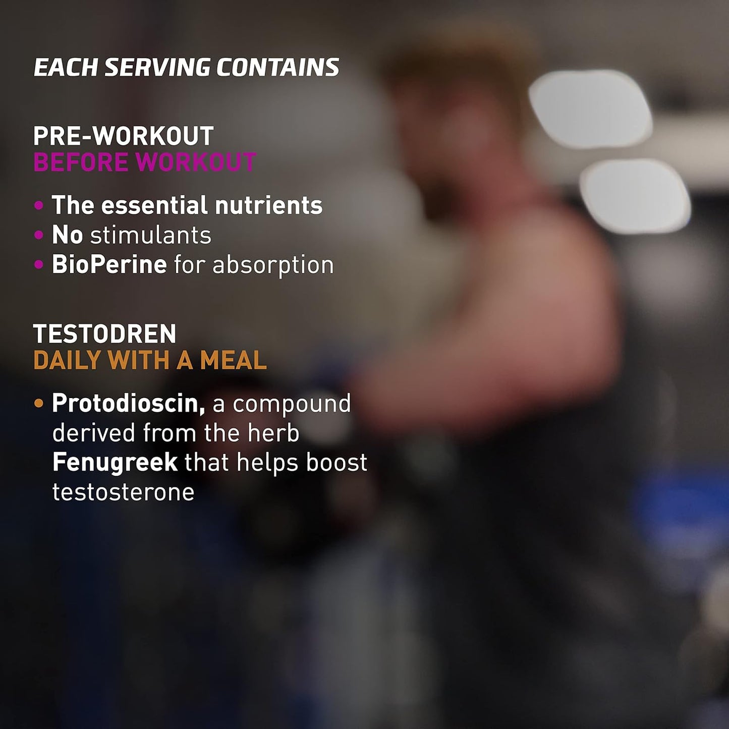 Premium Peak Performance Stack: Testodren & Stimulant Free Pre-Workout Bundle for Enhanced Exercise Energy | USA-Made